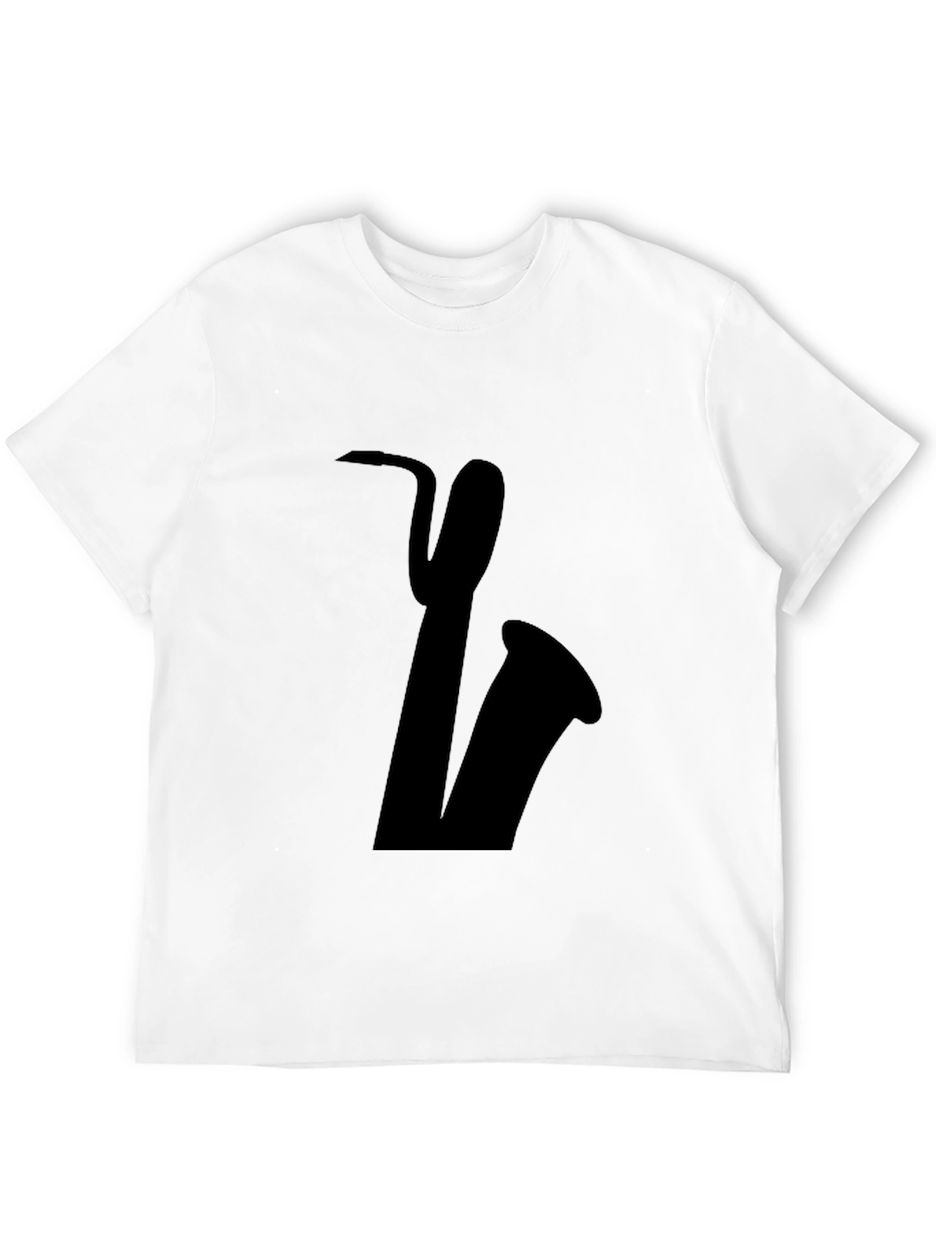 Black Saxophone Graphic Tee - Black Cotton Casual view 12