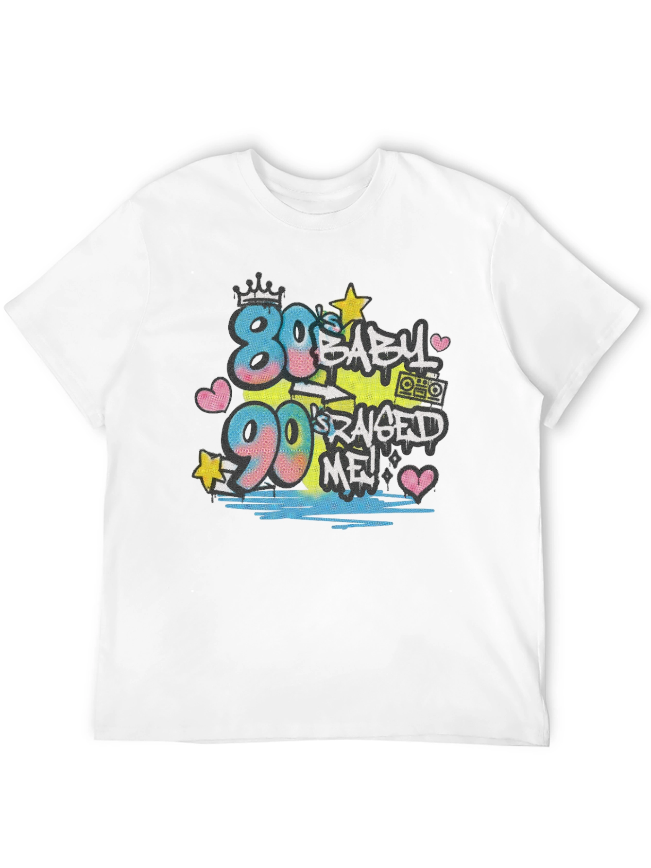 Black 80s Baby 90s Raised Me T-Shirt view 12