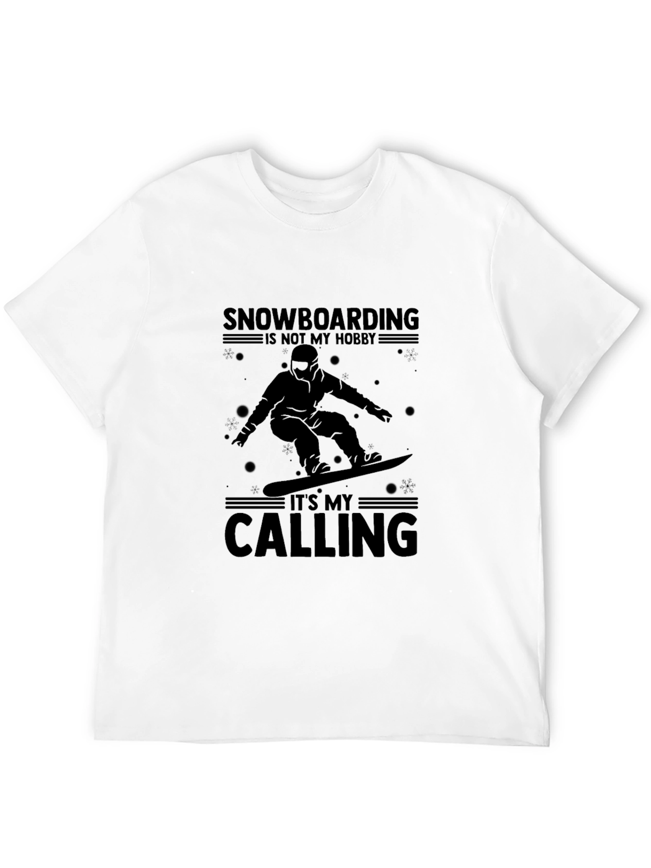 Black Snowboarding Is My Calling Graphic T-Shirt view 12