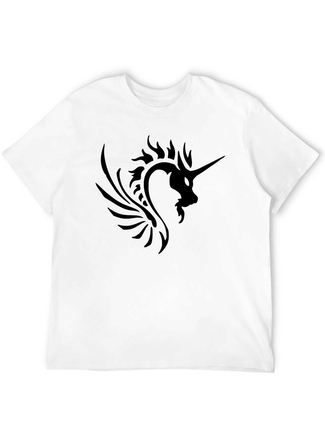Black Men's Black Unicorn Graphic T-Shirt view 12