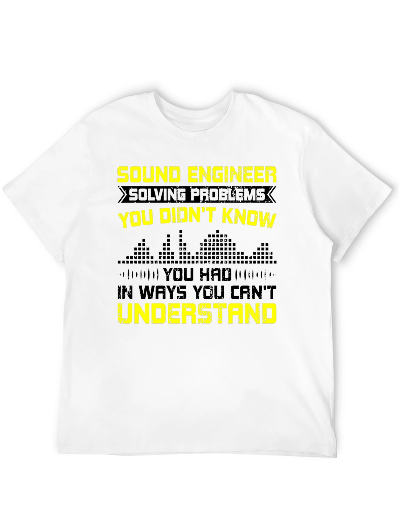 Black Sound Engineer Funny Graphic Tee - Black view 12