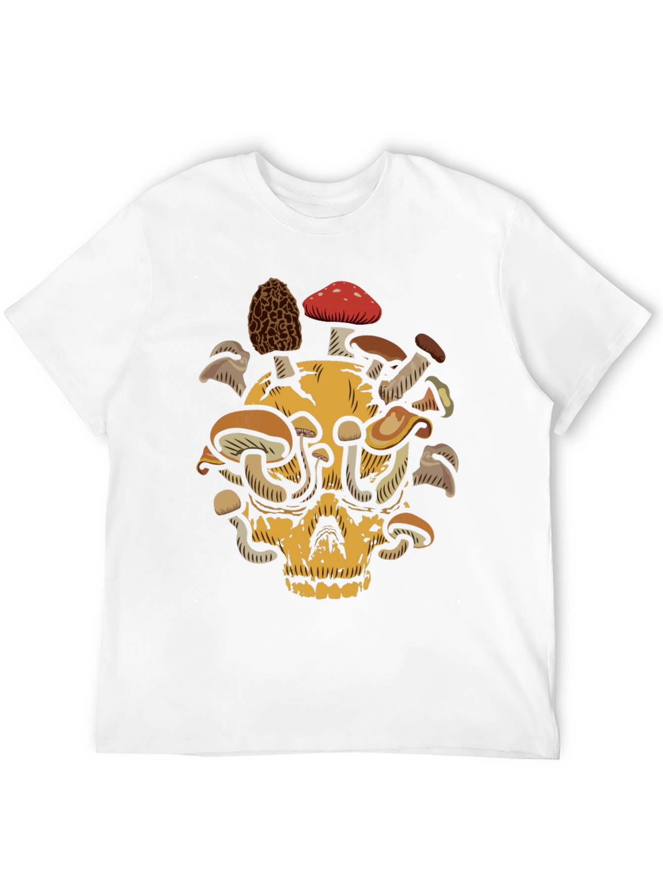 Black Skull & Mushroom Graphic Tee - Unique Design view 12