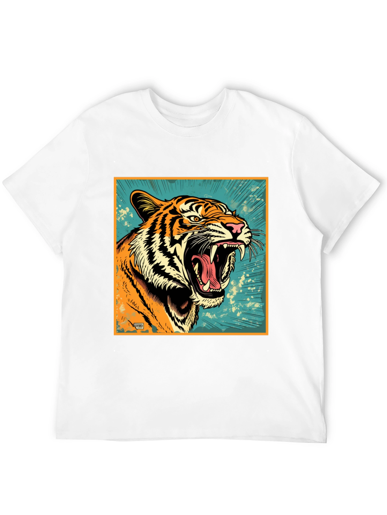 Black Roaring Tiger Graphic Tee - Bold Black T-Shirt view 12