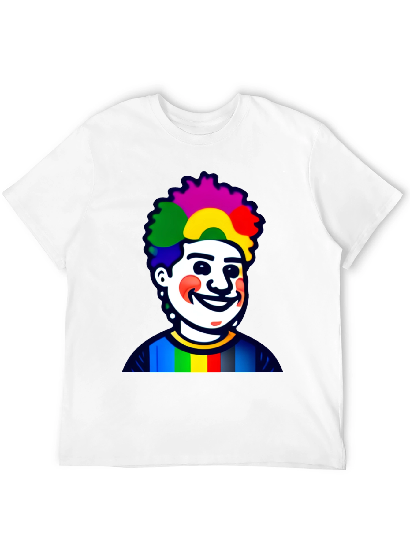 Black Colorful Clown Graphic Tee - Unisex Black Shirt view 12