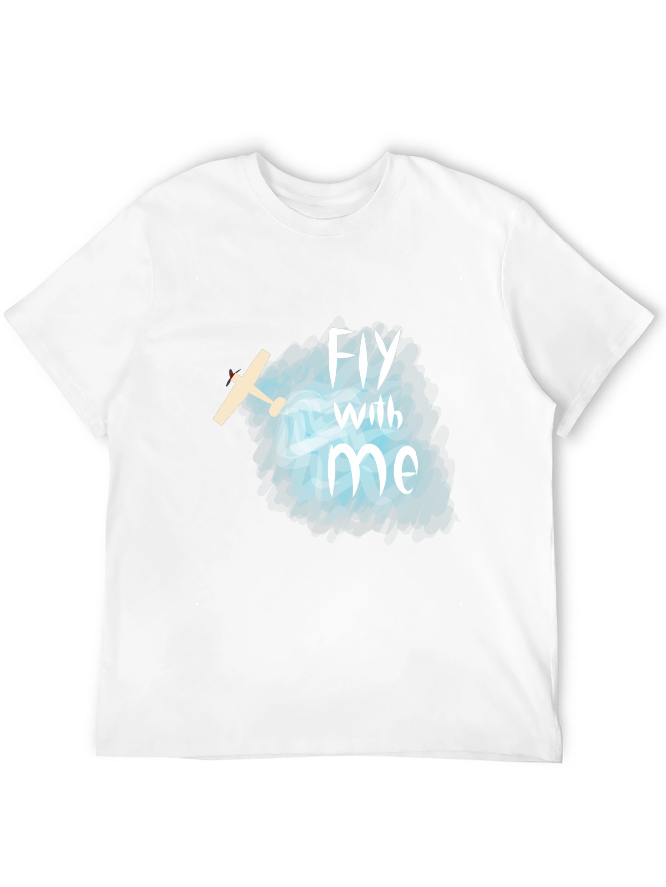 Black Fly With Me T-Shirt - Airplane Graphic Tee view 12