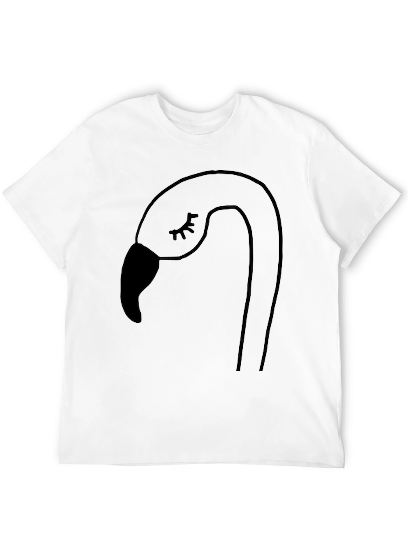 Black Minimalist Flamingo Tee - Black Cotton Blend view 12