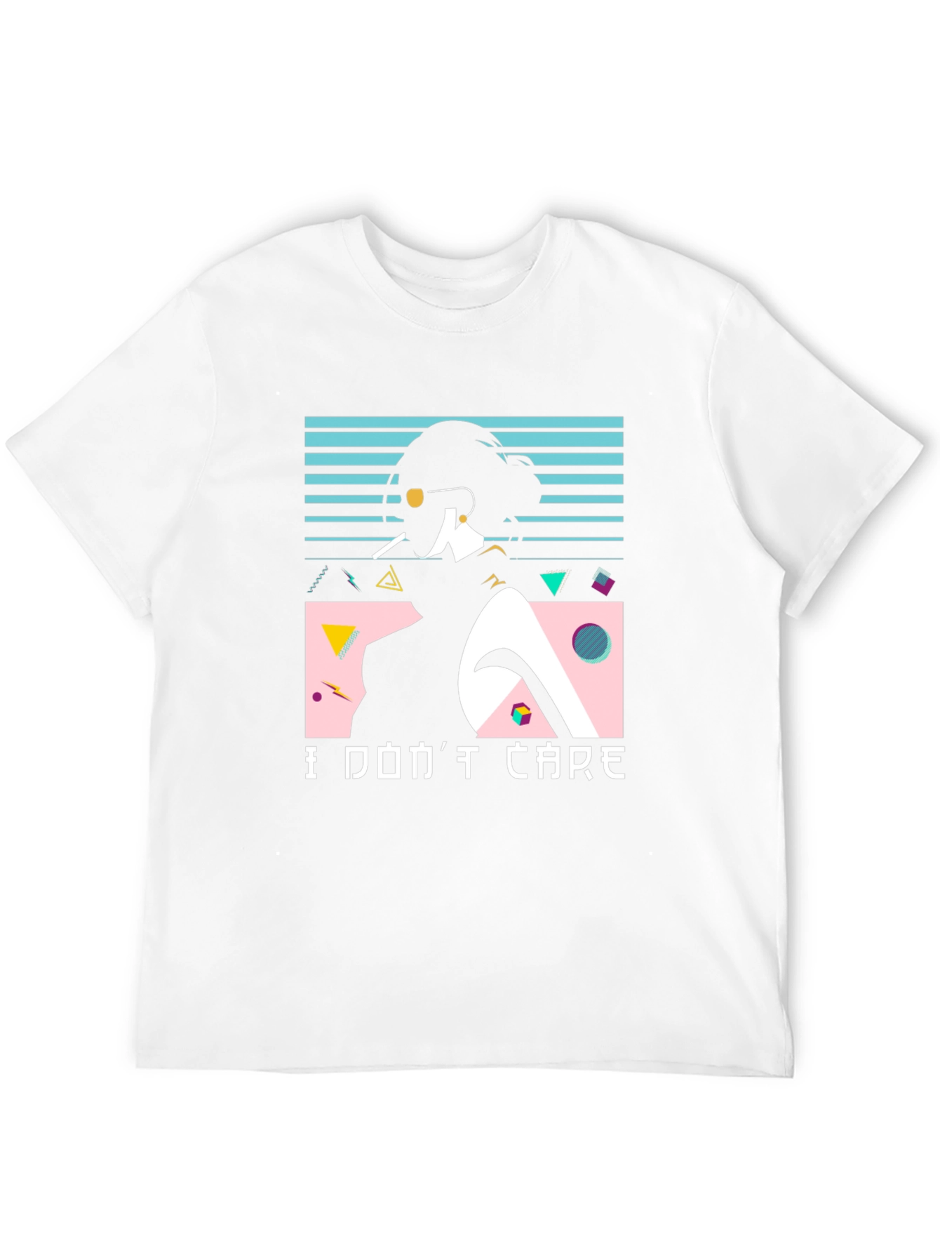 Black Retro "I Don't Care" Graphic Tee view 12