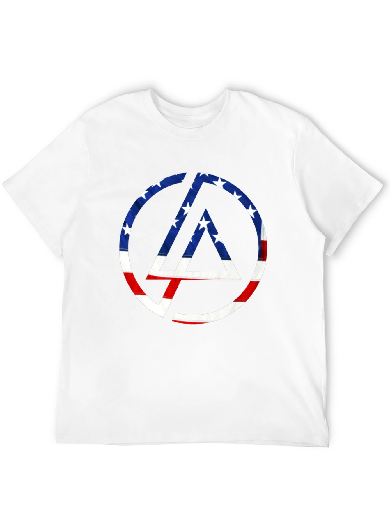 Black American Flag Circle Logo T-Shirt view 12