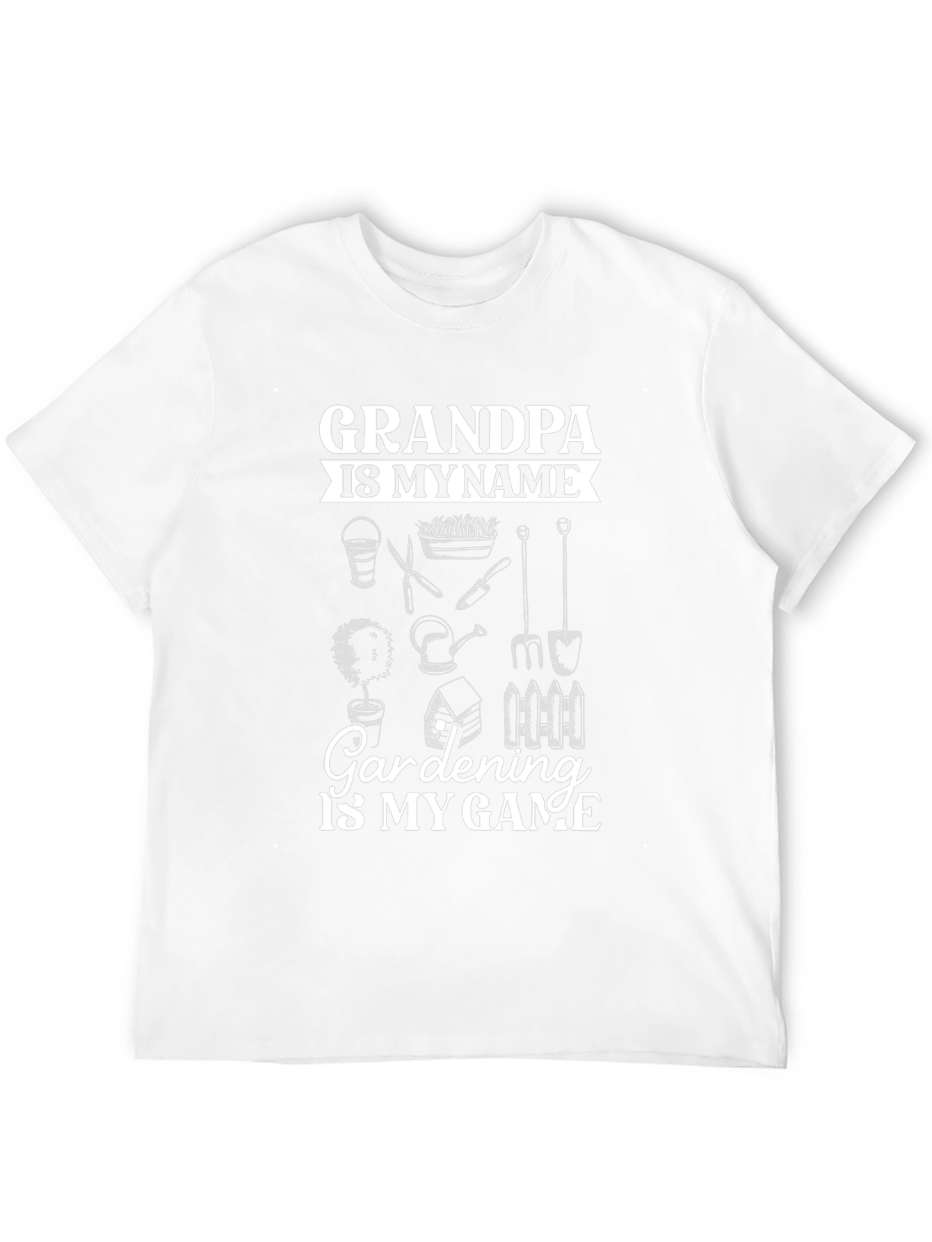 Black Grandpa Gardening T-Shirt - Name & Game view 12
