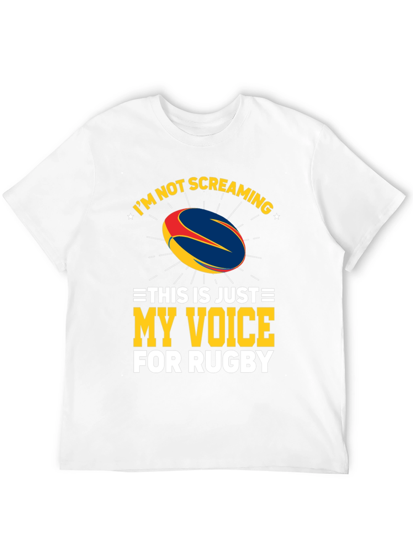Black Rugby Fan T-Shirt: My Voice for Rugby view 12