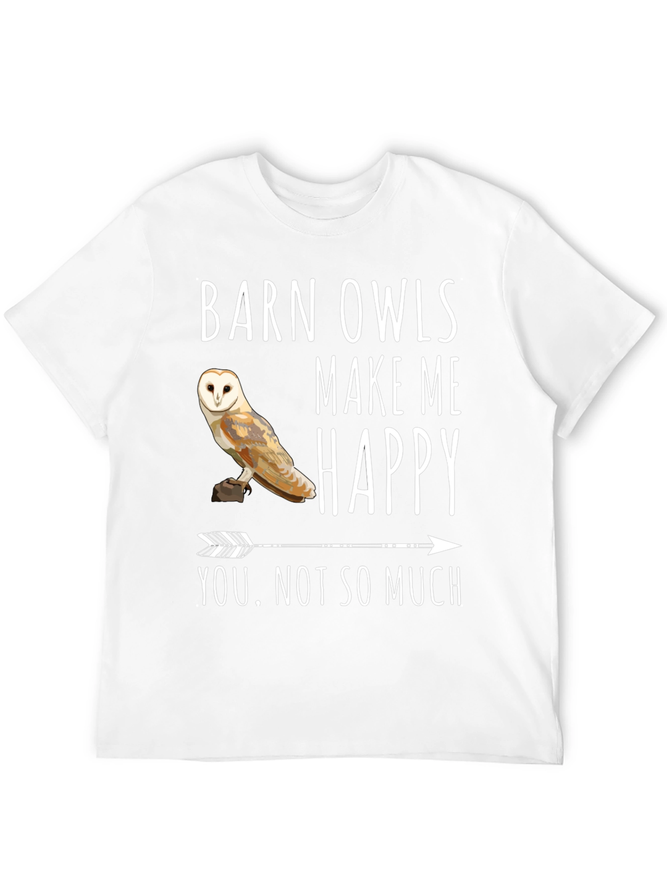 Black Barn Owl T-Shirt - Owls Make Me Happy Tee view 12