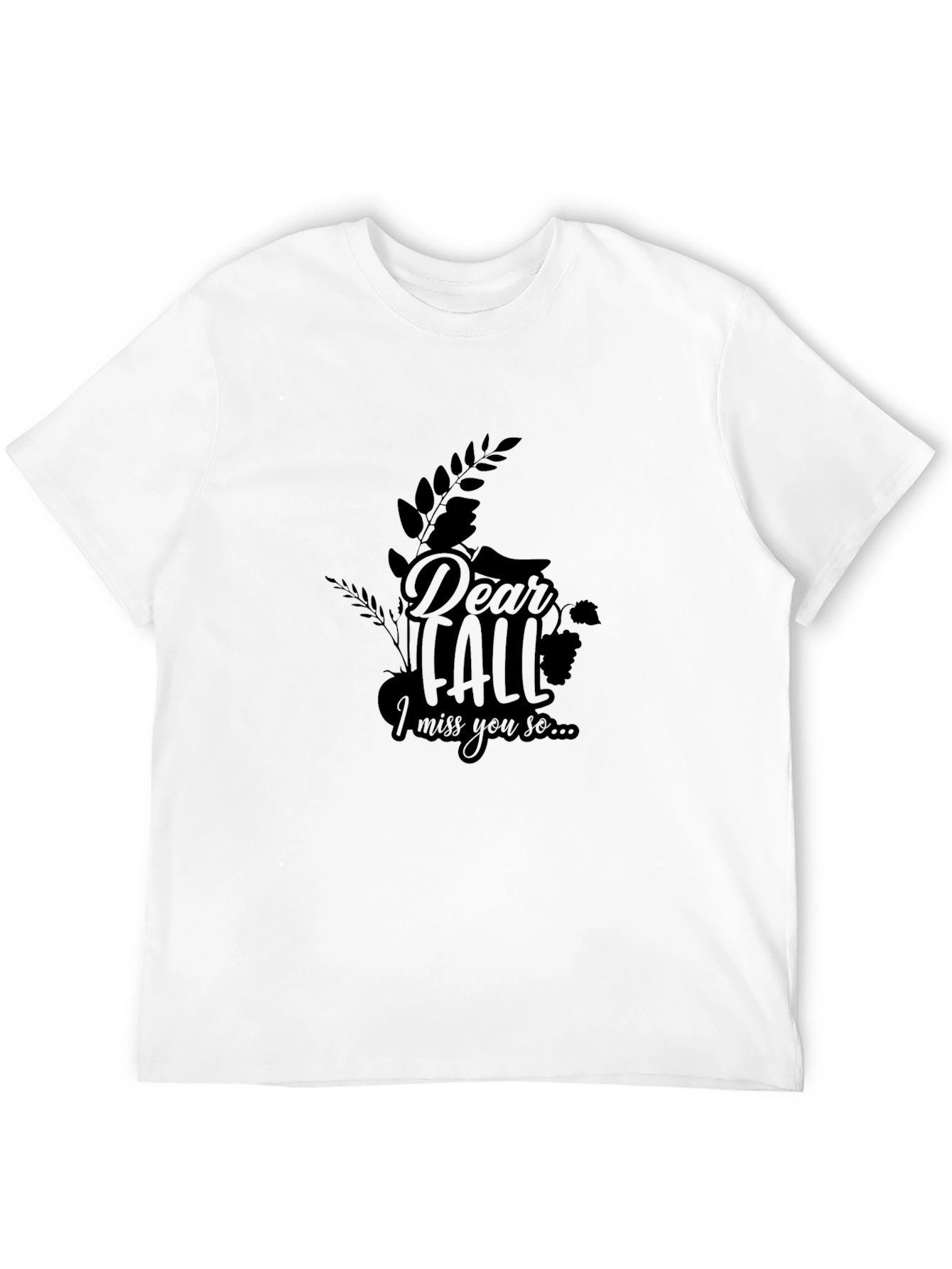 Black Dear Fall Graphic Tee - Unisex Black T-Shirt view 12
