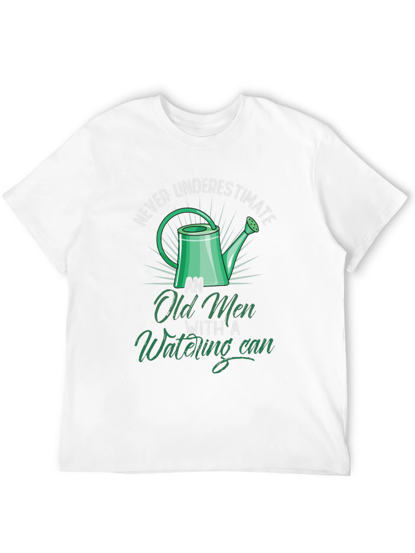 Black Funny Old Men Watering Can Graphic T-Shirt view 12