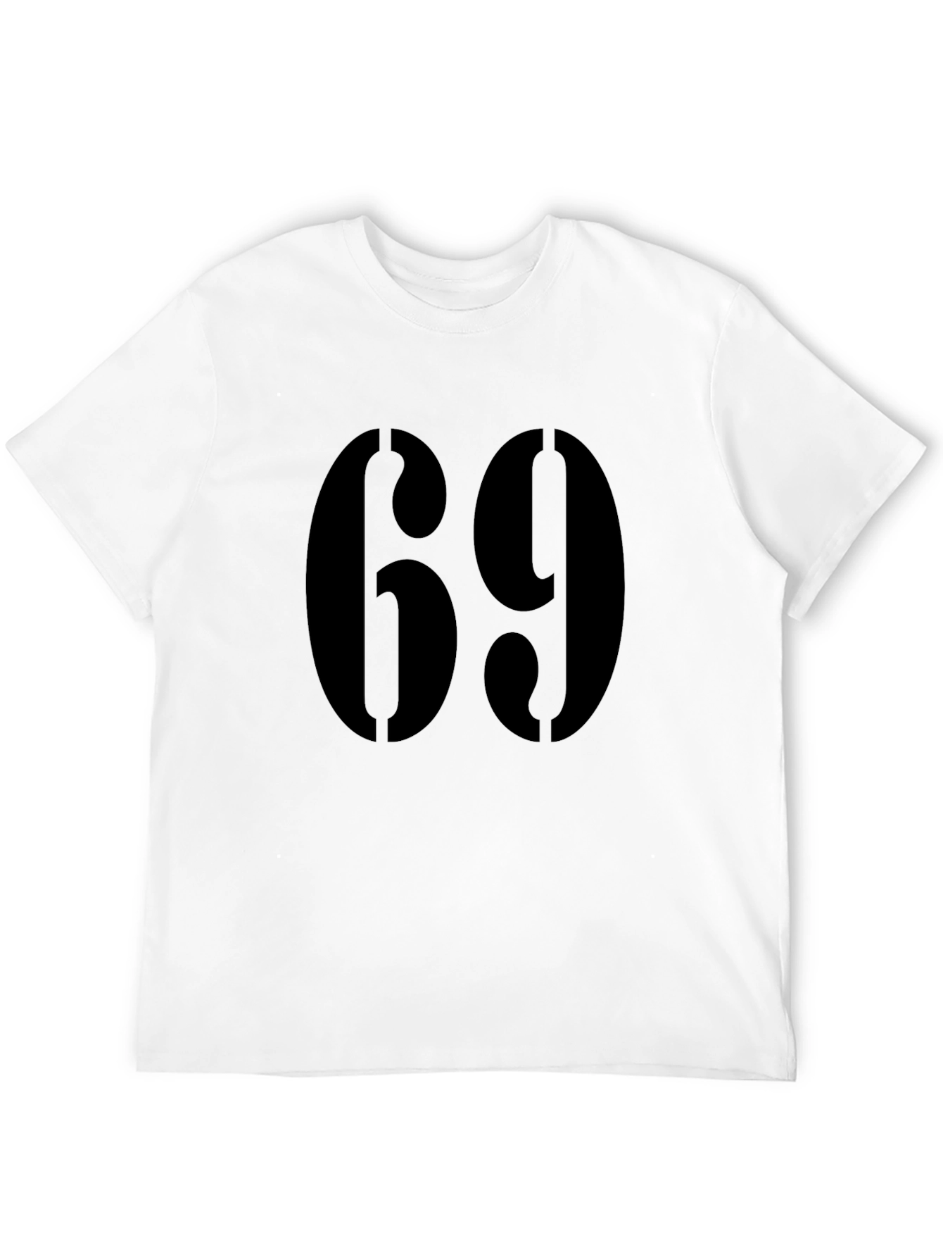 Black Bold Number 69 Graphic Tee - Black Cotton Blend view 12