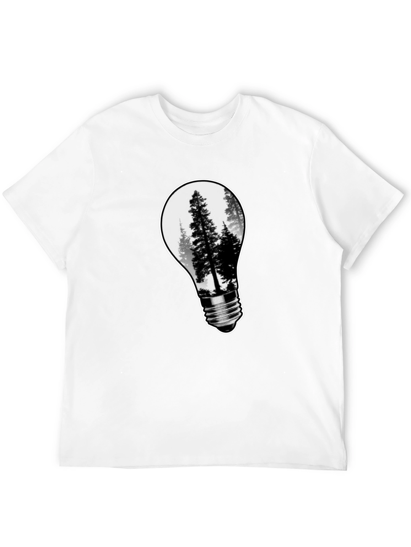 Black Nature Bulb Men's Black Graphic Tee view 12
