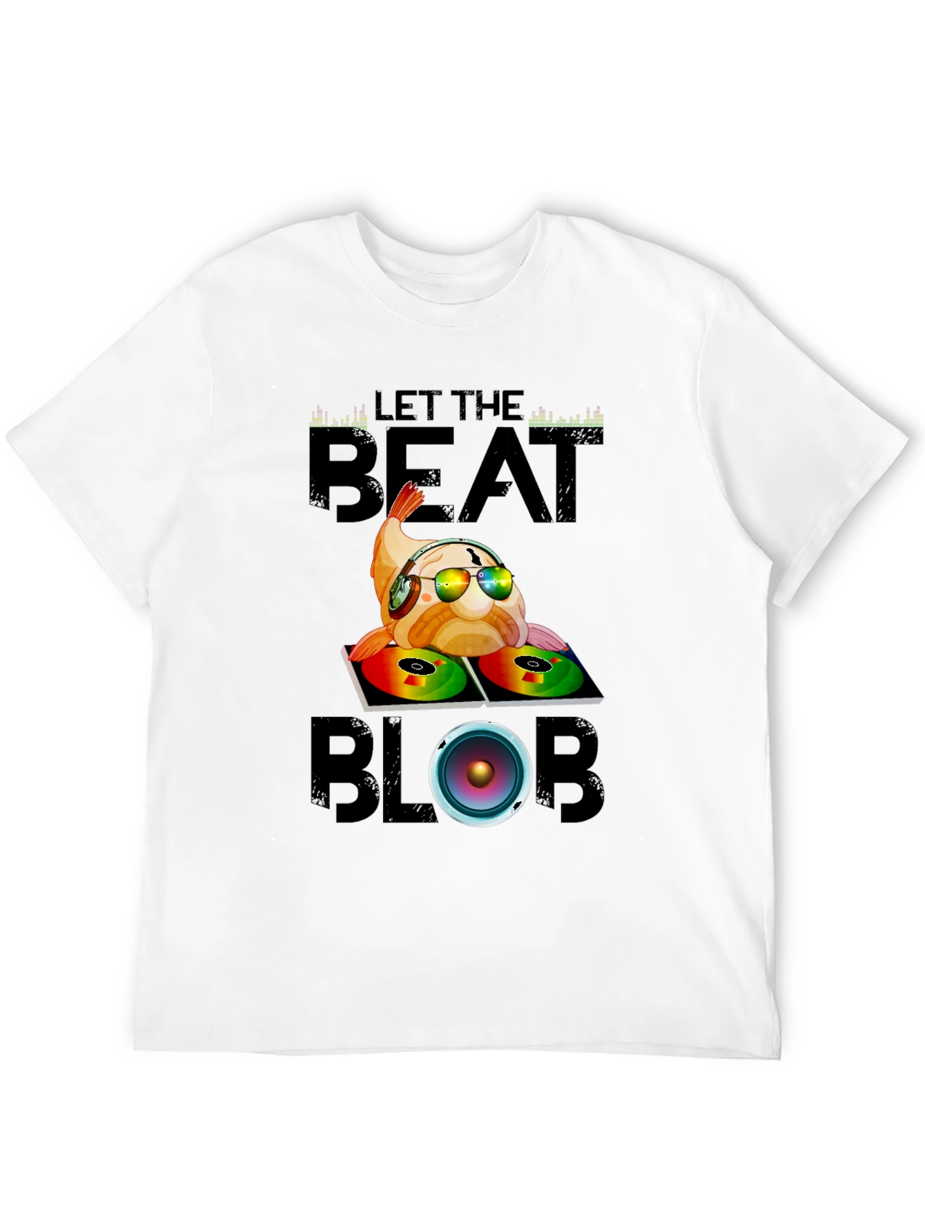 Black Let the Beat Blob T-Shirt - DJ Fish Graphic Tee view 12
