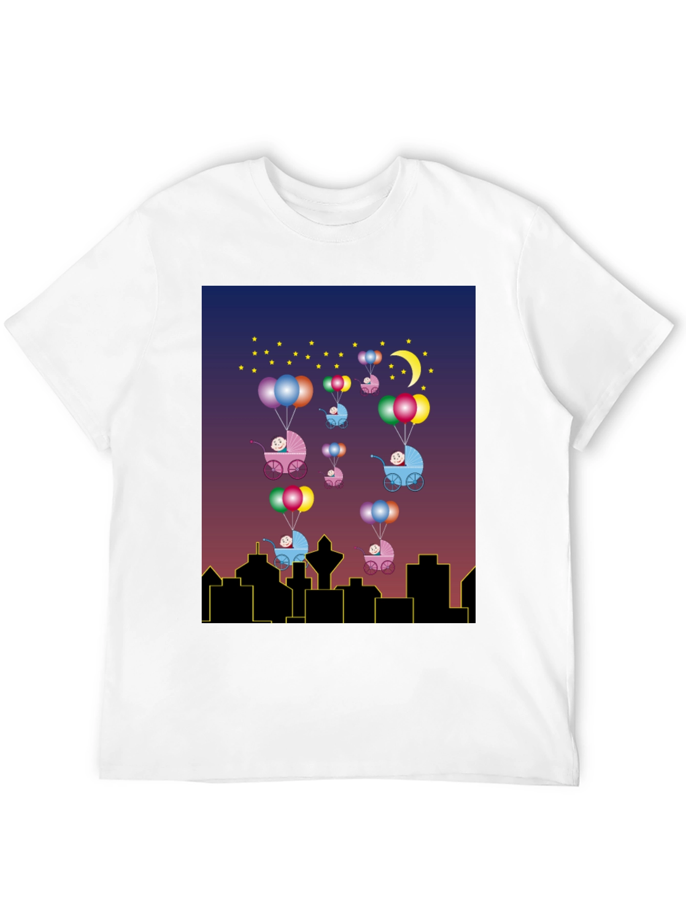 Black Novelty Baby Balloon Ride T-Shirt view 12