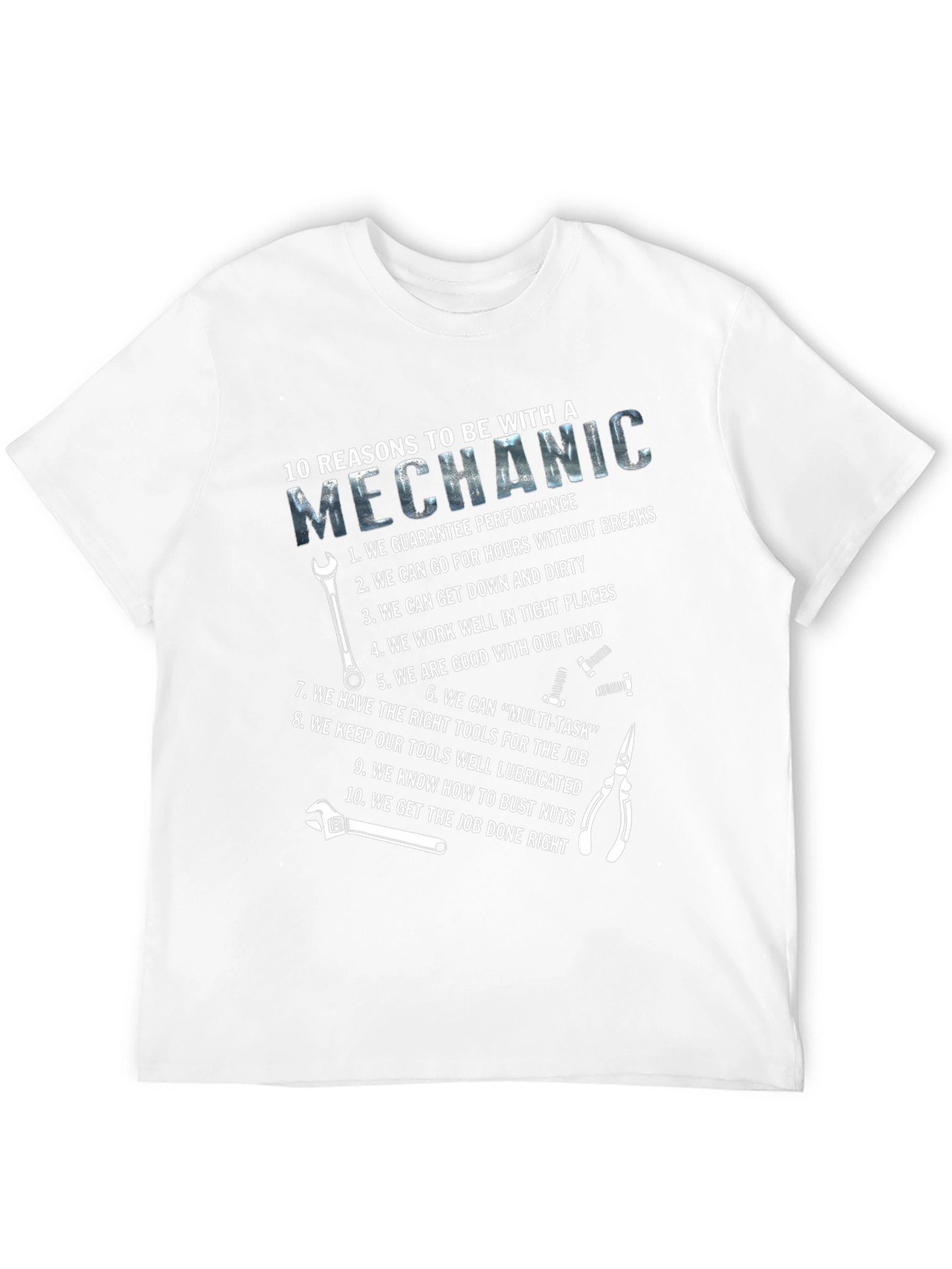 Black Mechanic Reasons Graphic T-Shirt view 12