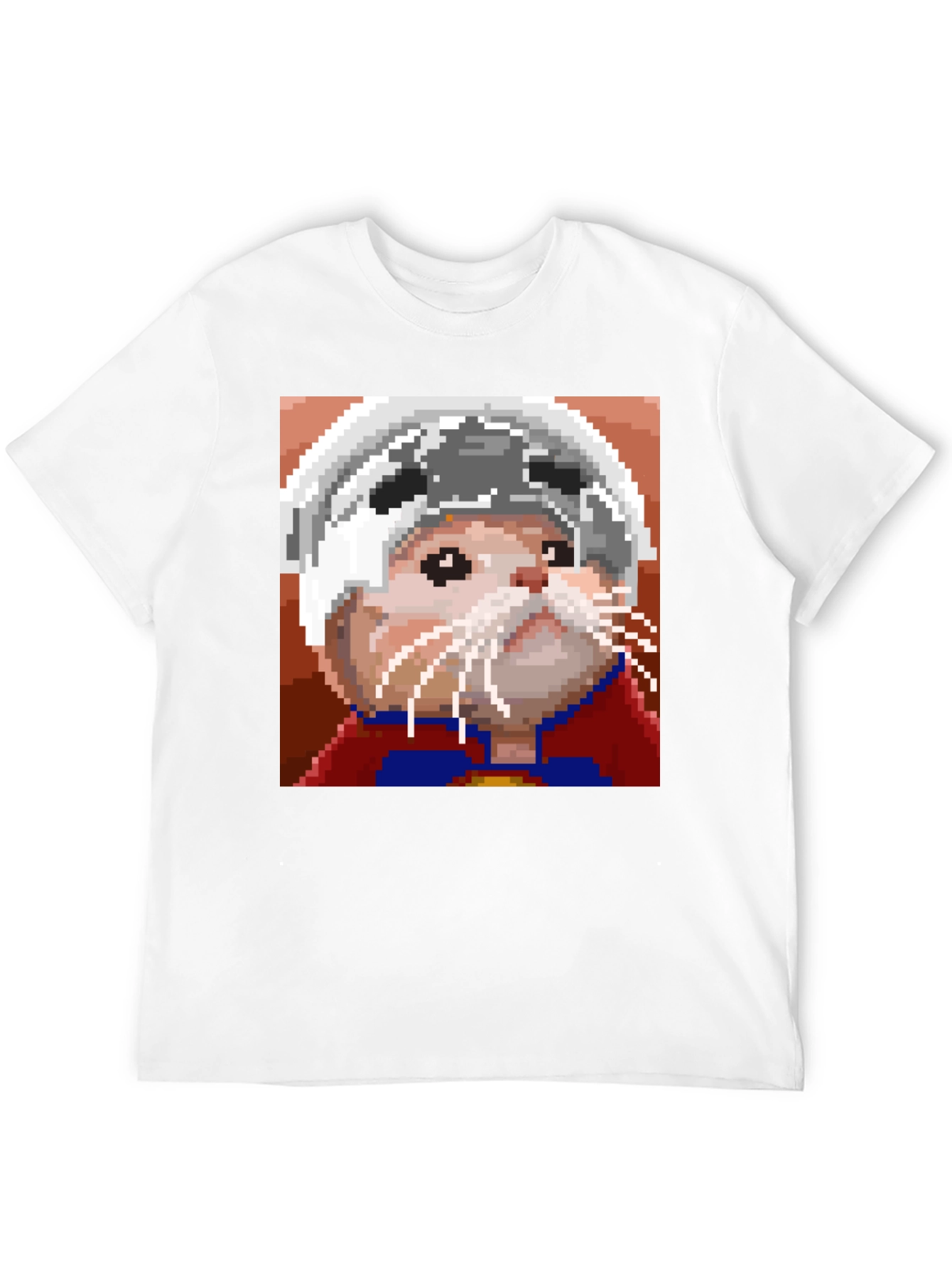 Black Pixel Art Hamster Hero T-Shirt view 12