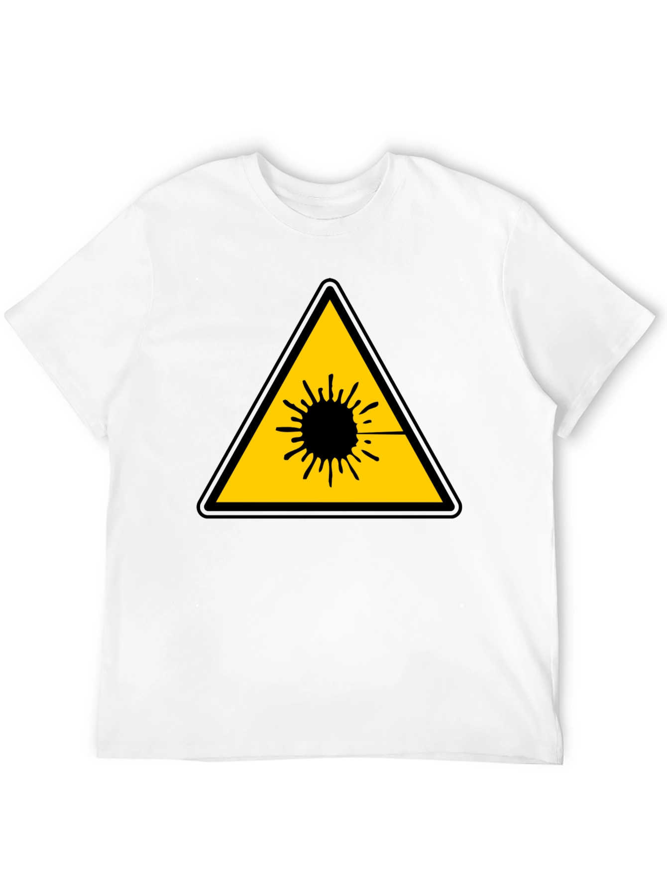 Black Laser Hazard Black T-Shirt - Warning Graphic Tee view 12