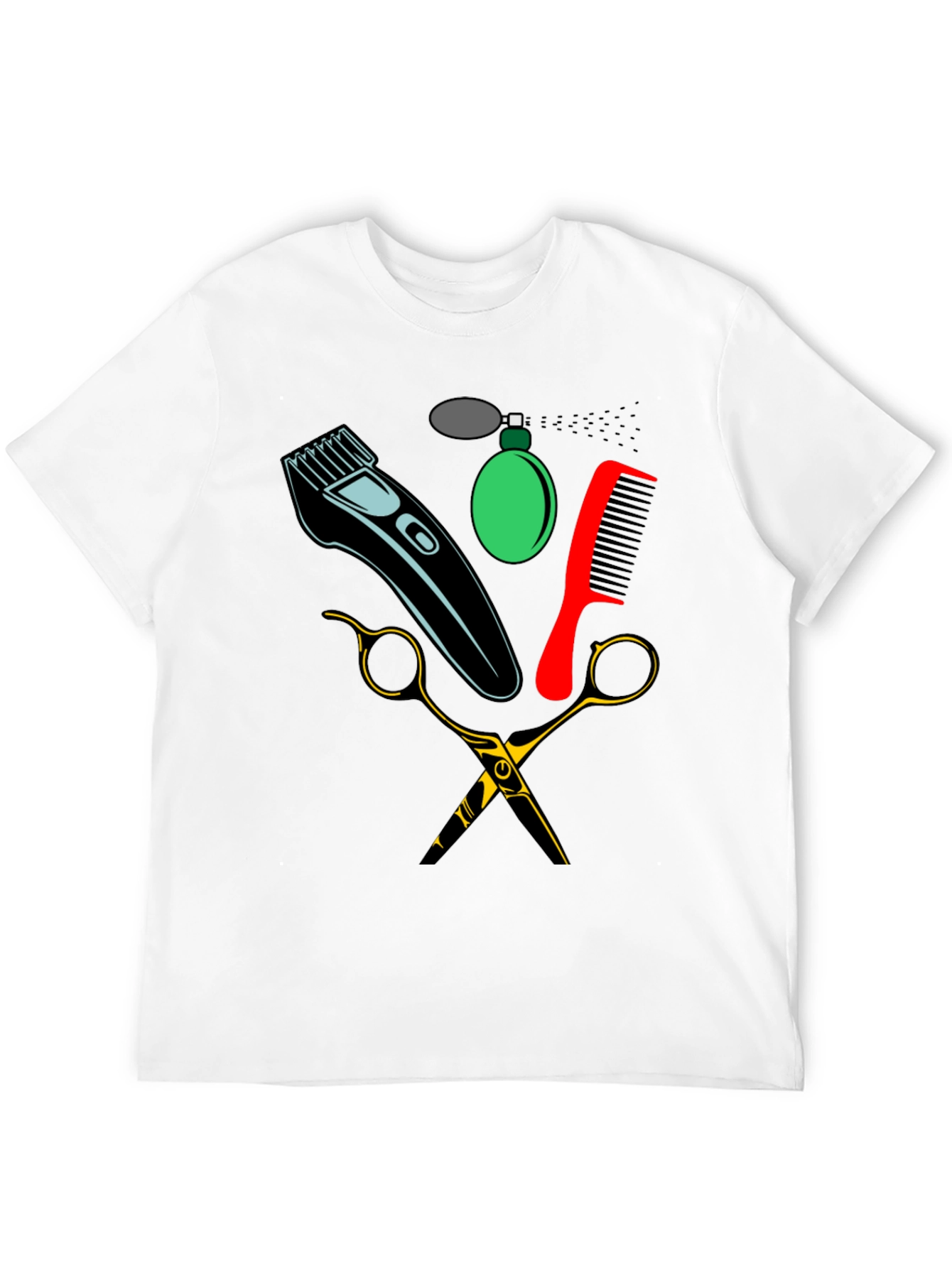 Black Barber Tools Graphic Tee - Black view 12