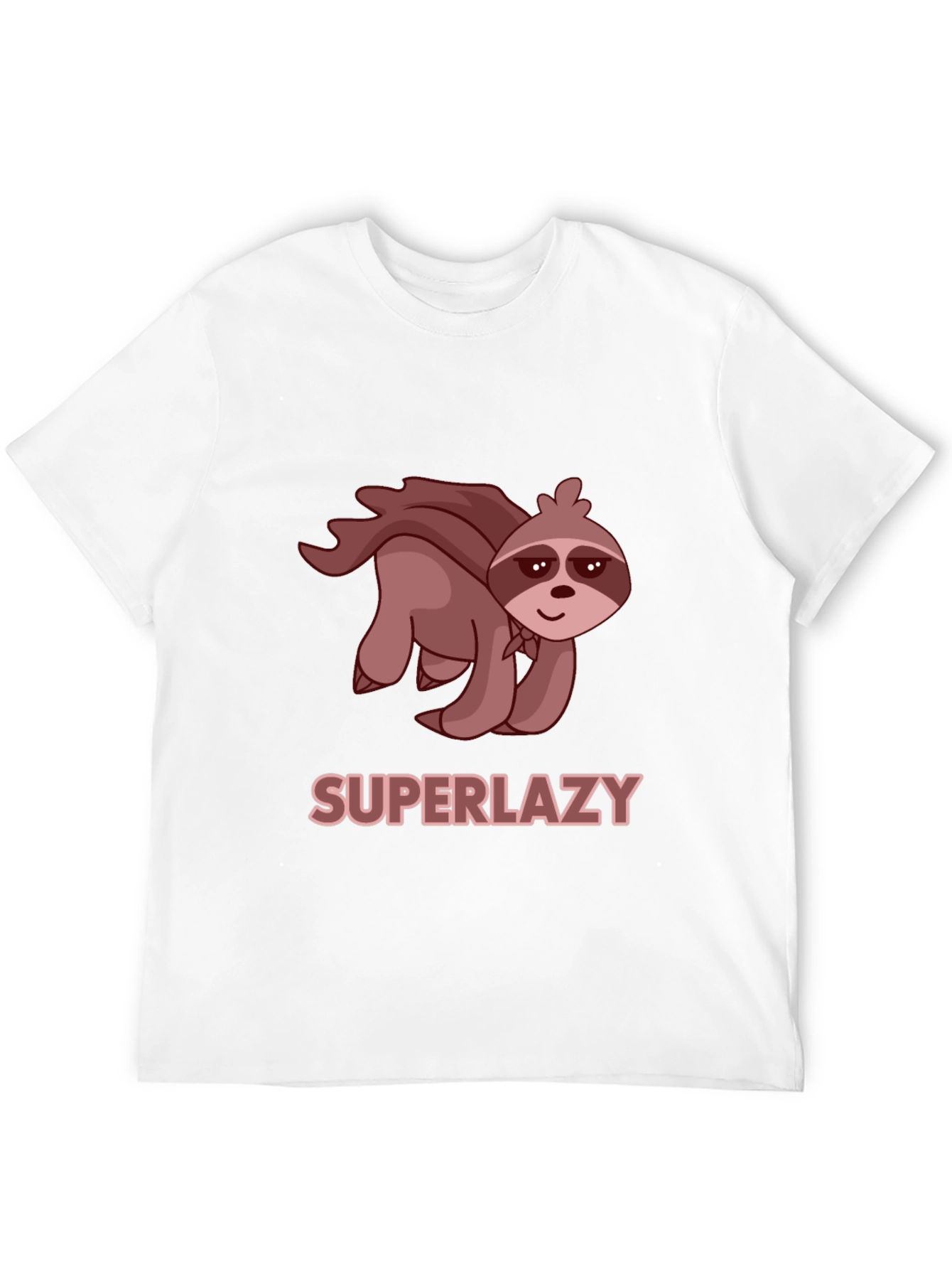 Black Superlazy Sloth Tee - Funny Cartoon Hero T-Shirt view 12