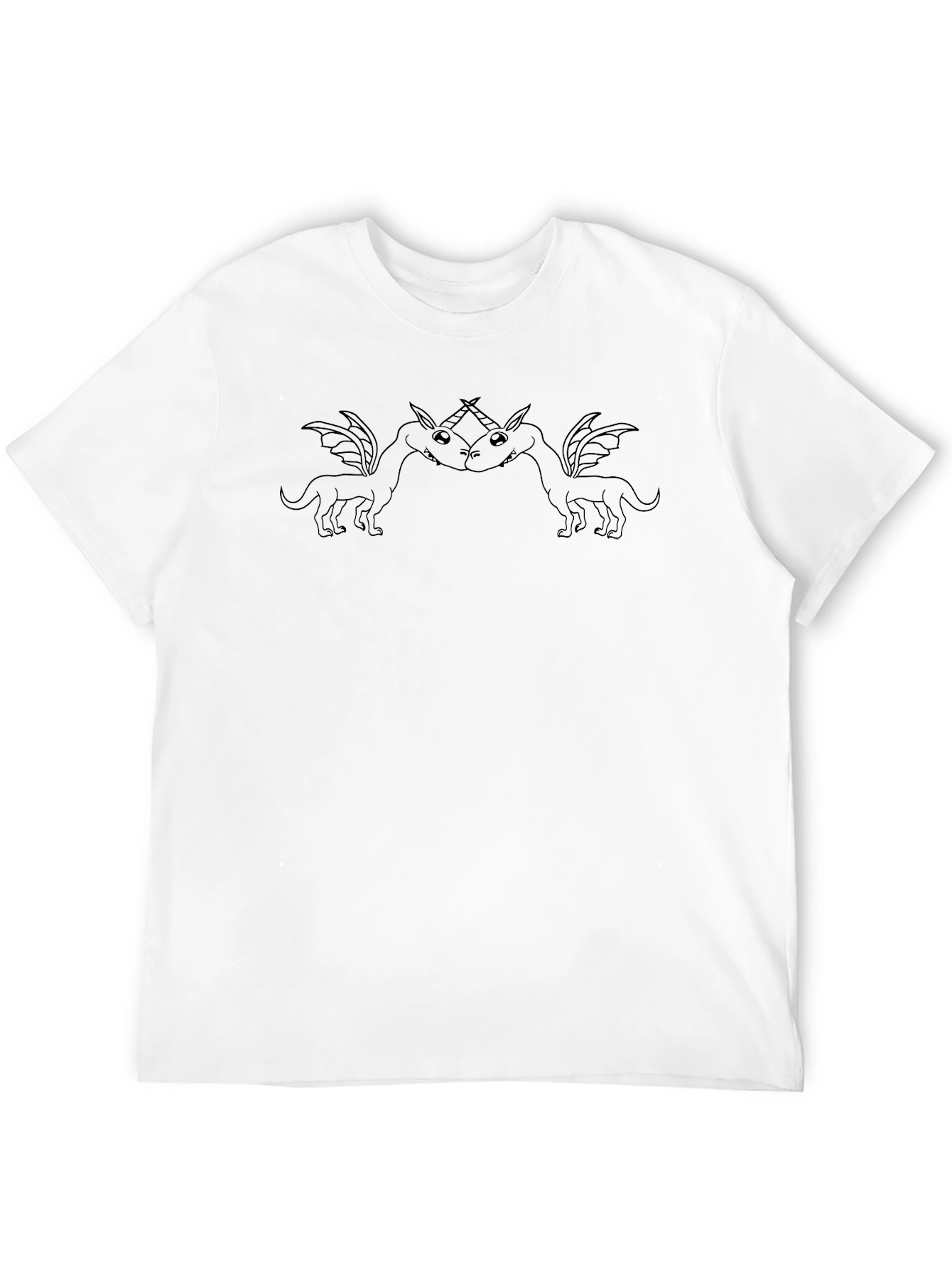 Black Two Dragon Unicorns Graphic Tee view 12