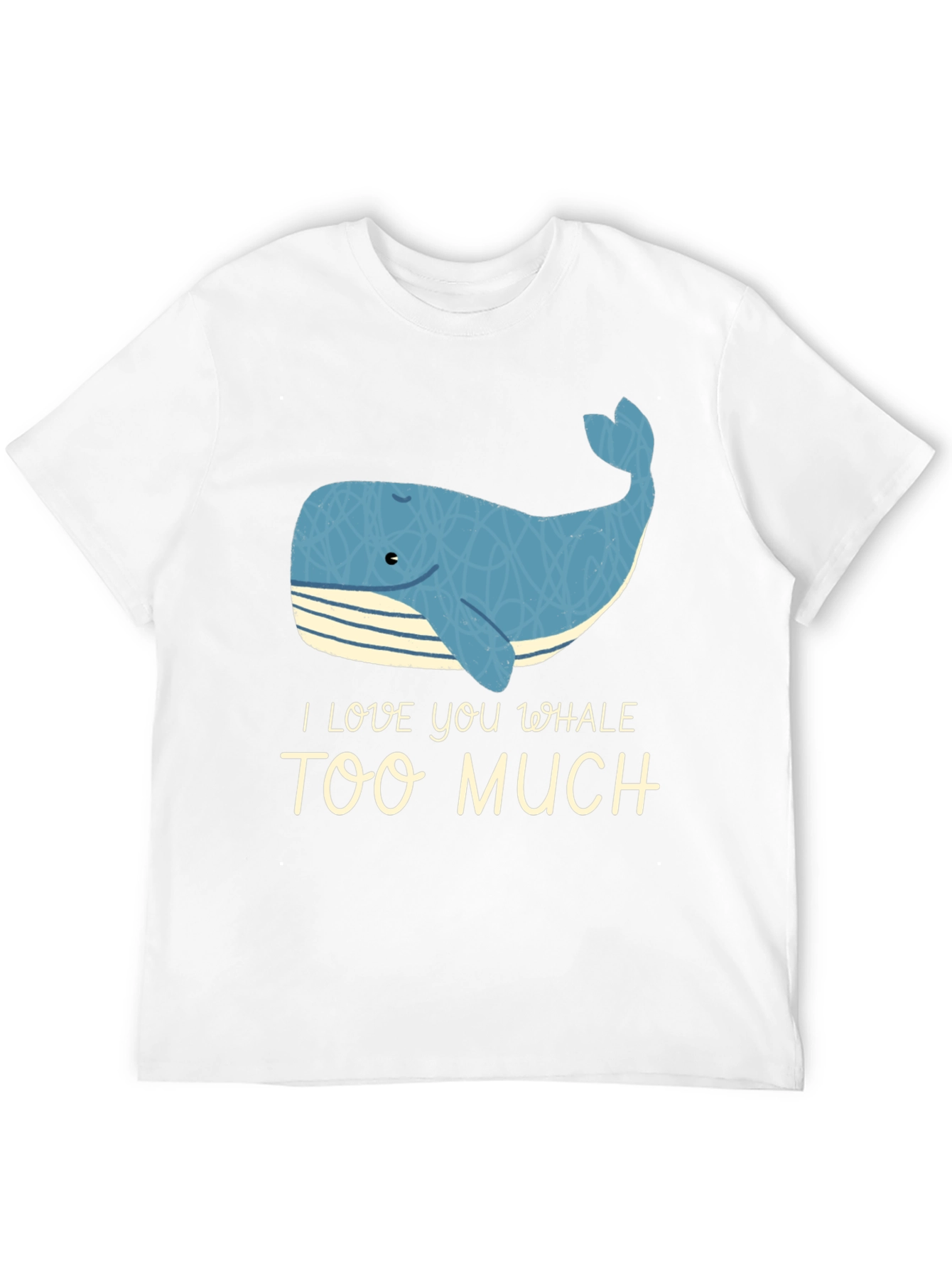 Black I Love You Whale Too Much - Novelty Graphic T-Shirt view 12
