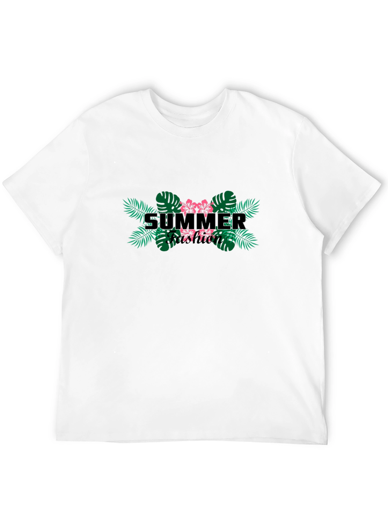 Black Summer Vacation Graphic Tee - Black Cotton Blend T-Shirt view 12