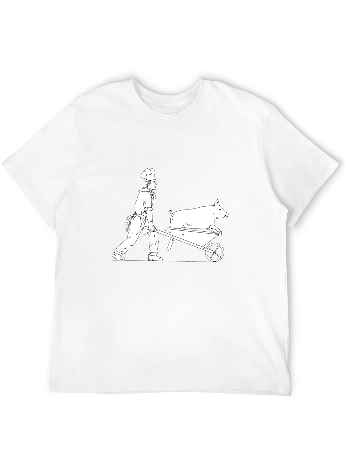 Black Chef Pig Wheelbarrow Graphic Tee view 12
