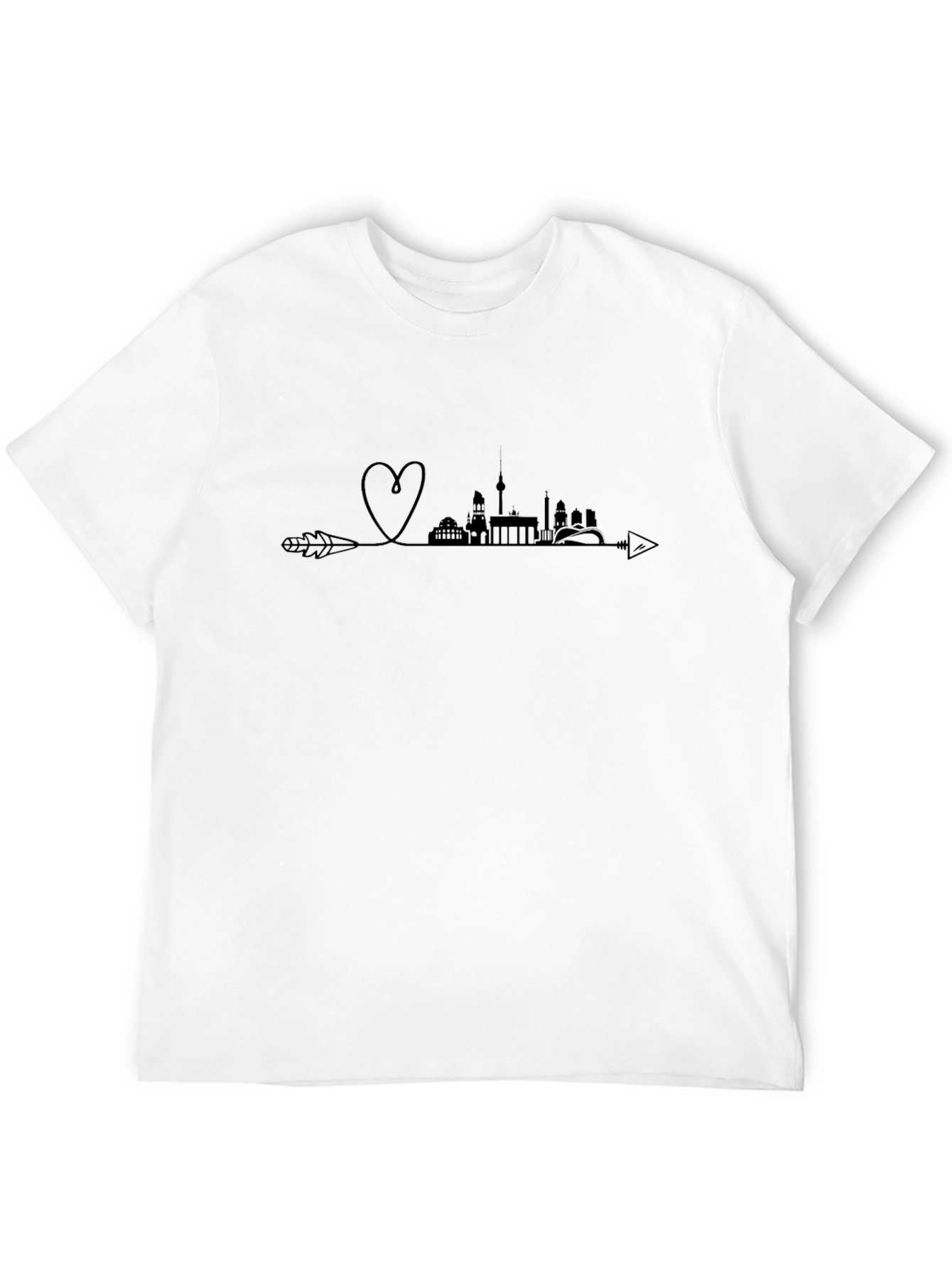 Berlin Skyline Heart Arrow Men's T-Shirt - 12