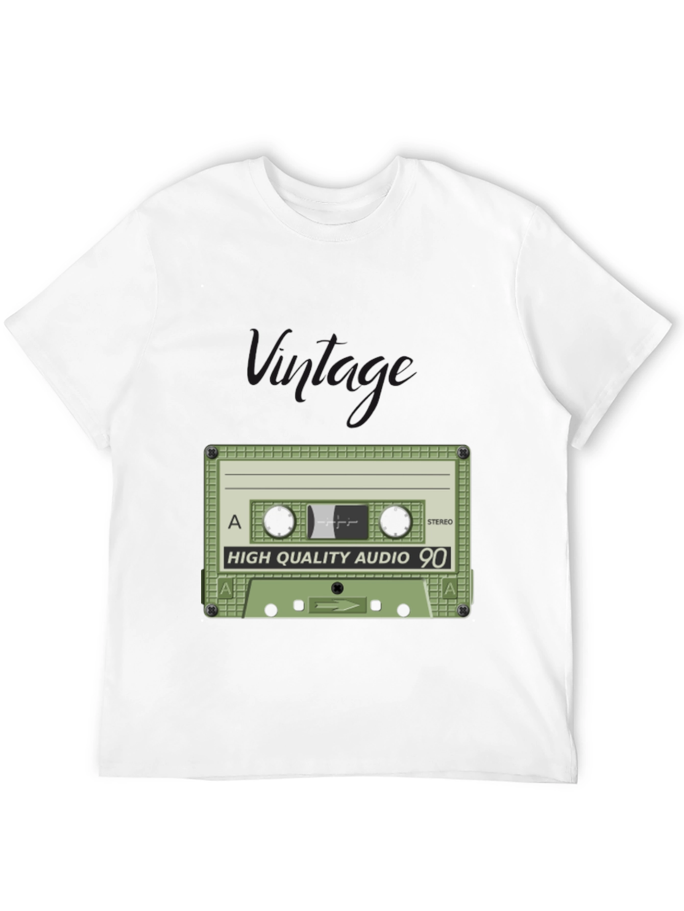Black Retro Cassette Tape Black T-Shirt - High Quality Audio 90 view 12