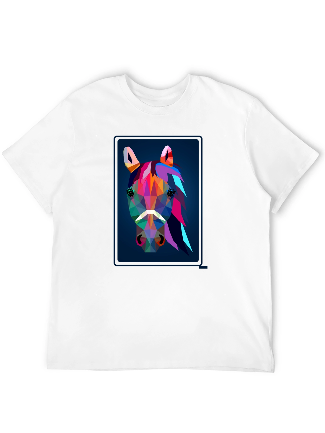 Black Geometric Horse Graphic Tee view 12