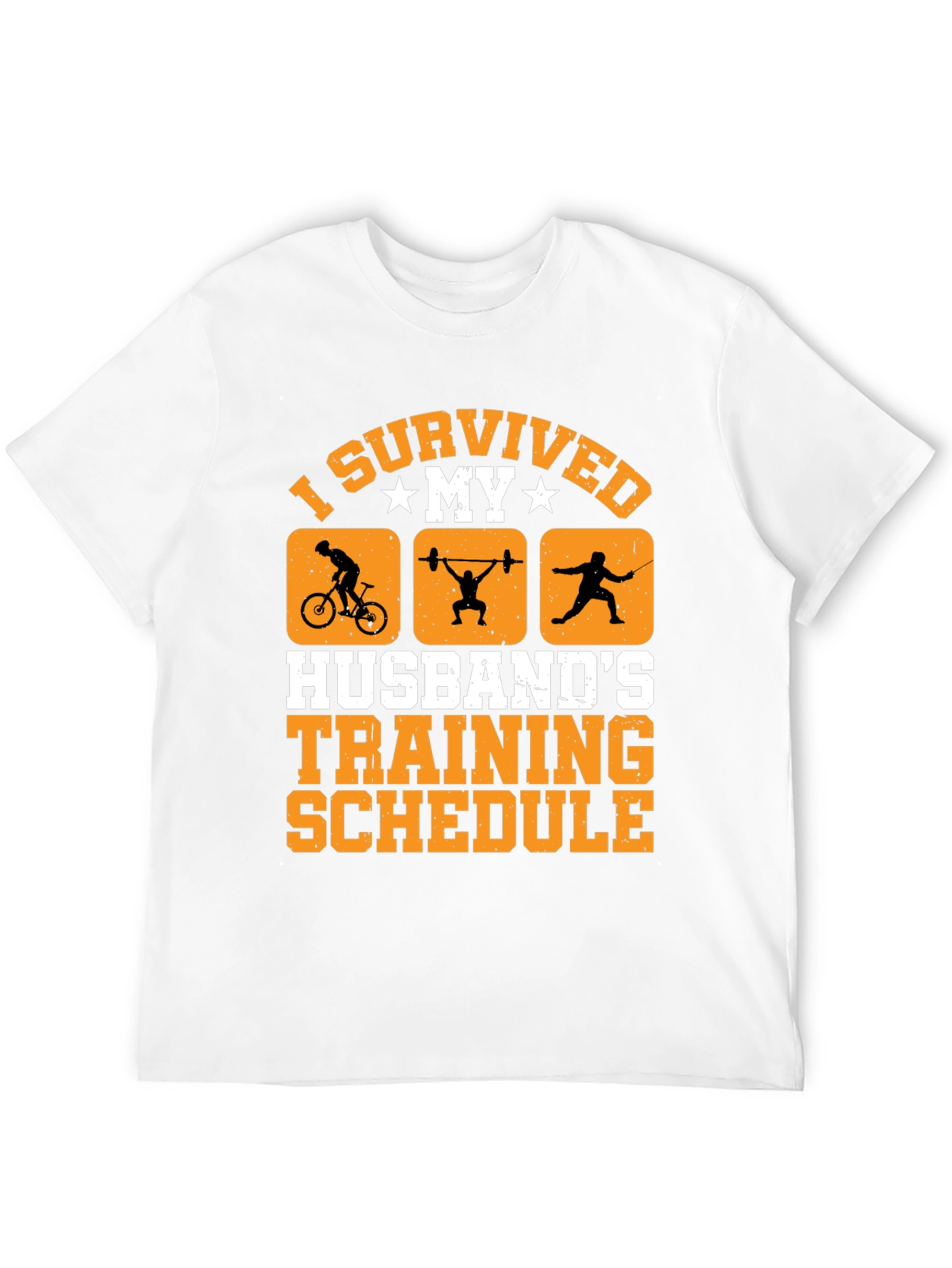 Black I Survived My Husband's Training Schedule T-Shirt view 12
