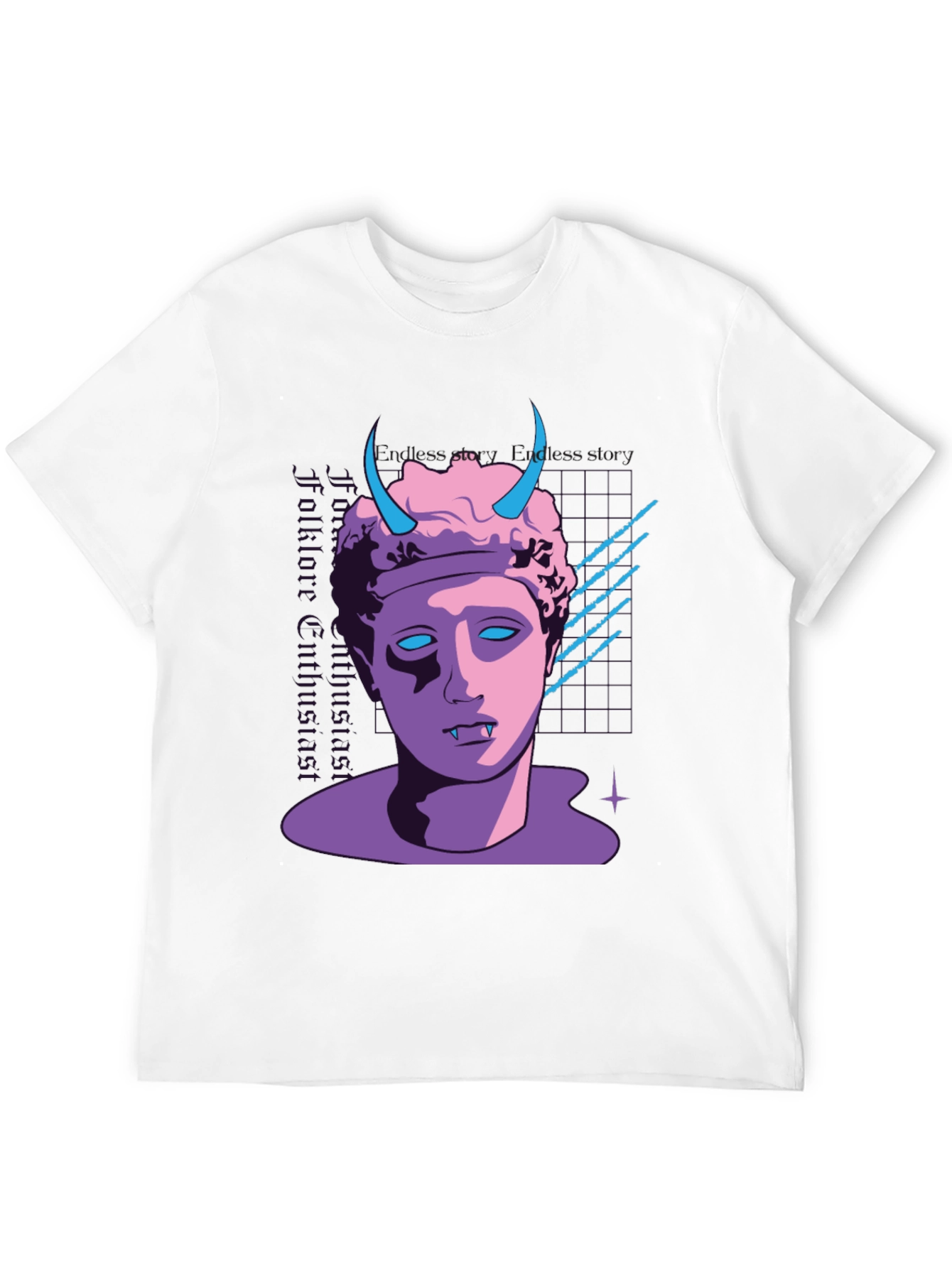 Black Vaporwave Vampire T-Shirt - Black view 12