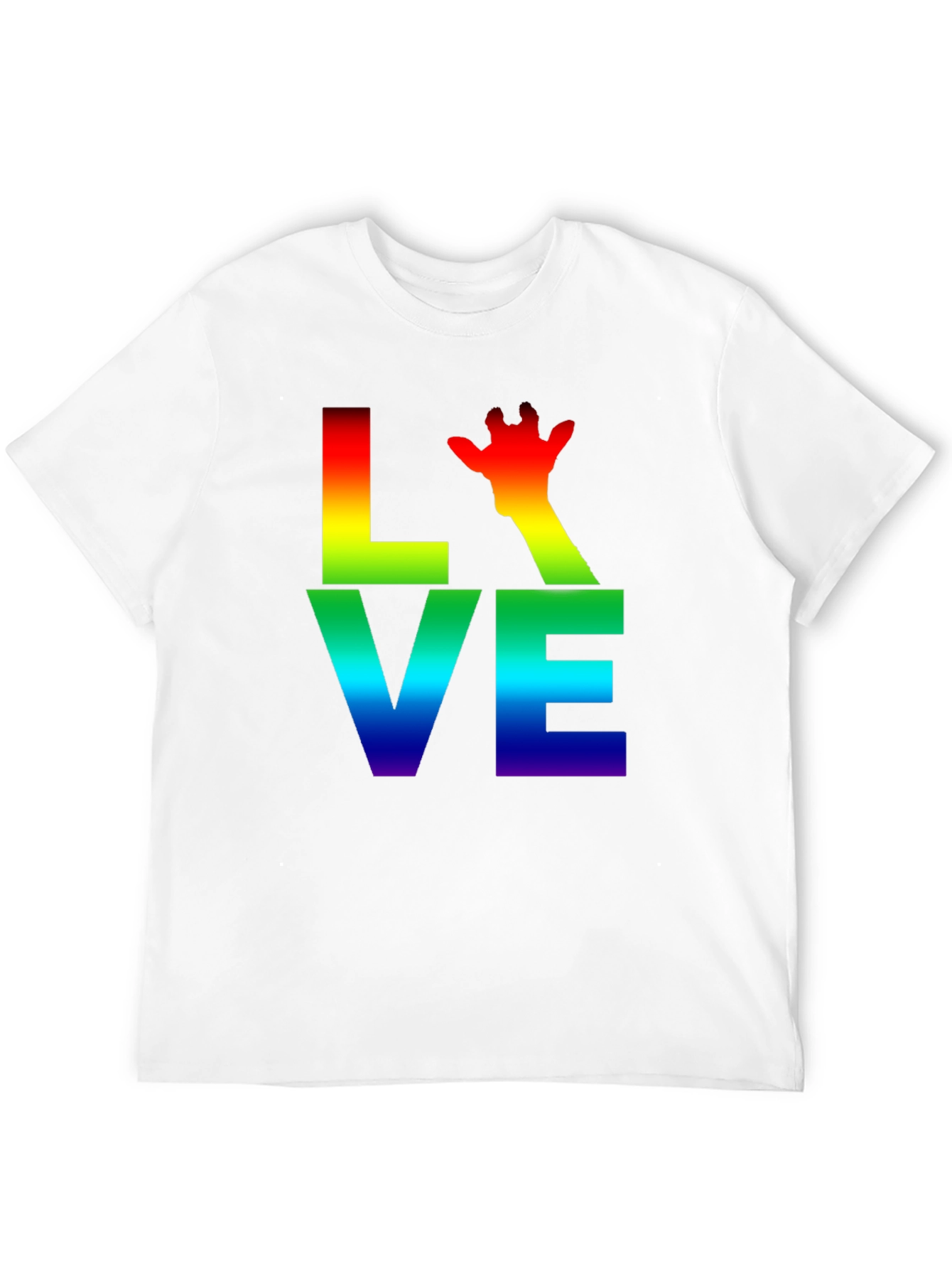 Black Rainbow LOVE Giraffe Graphic T-Shirt view 12
