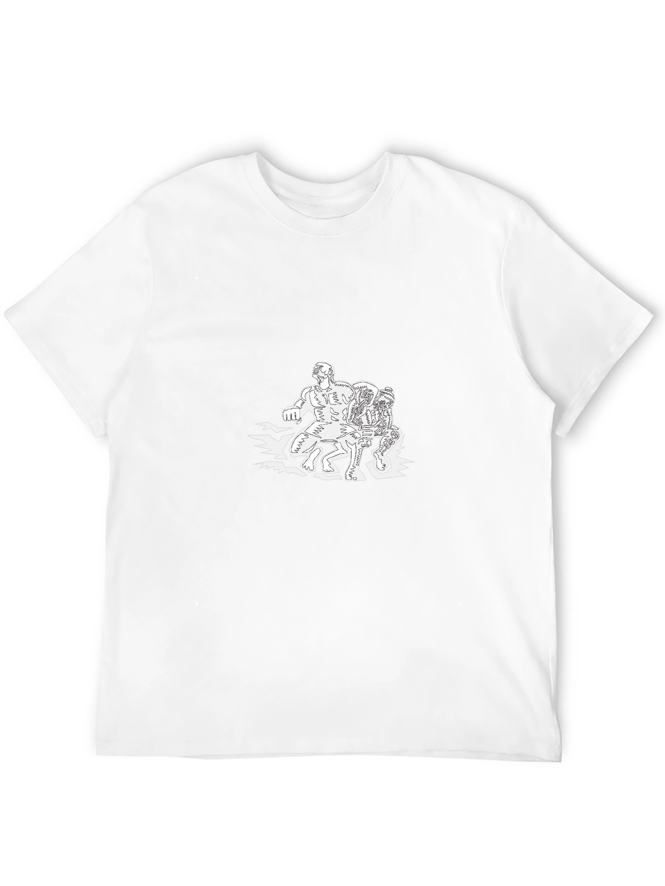Black Graphic Tee: Cartoon Figures view 12