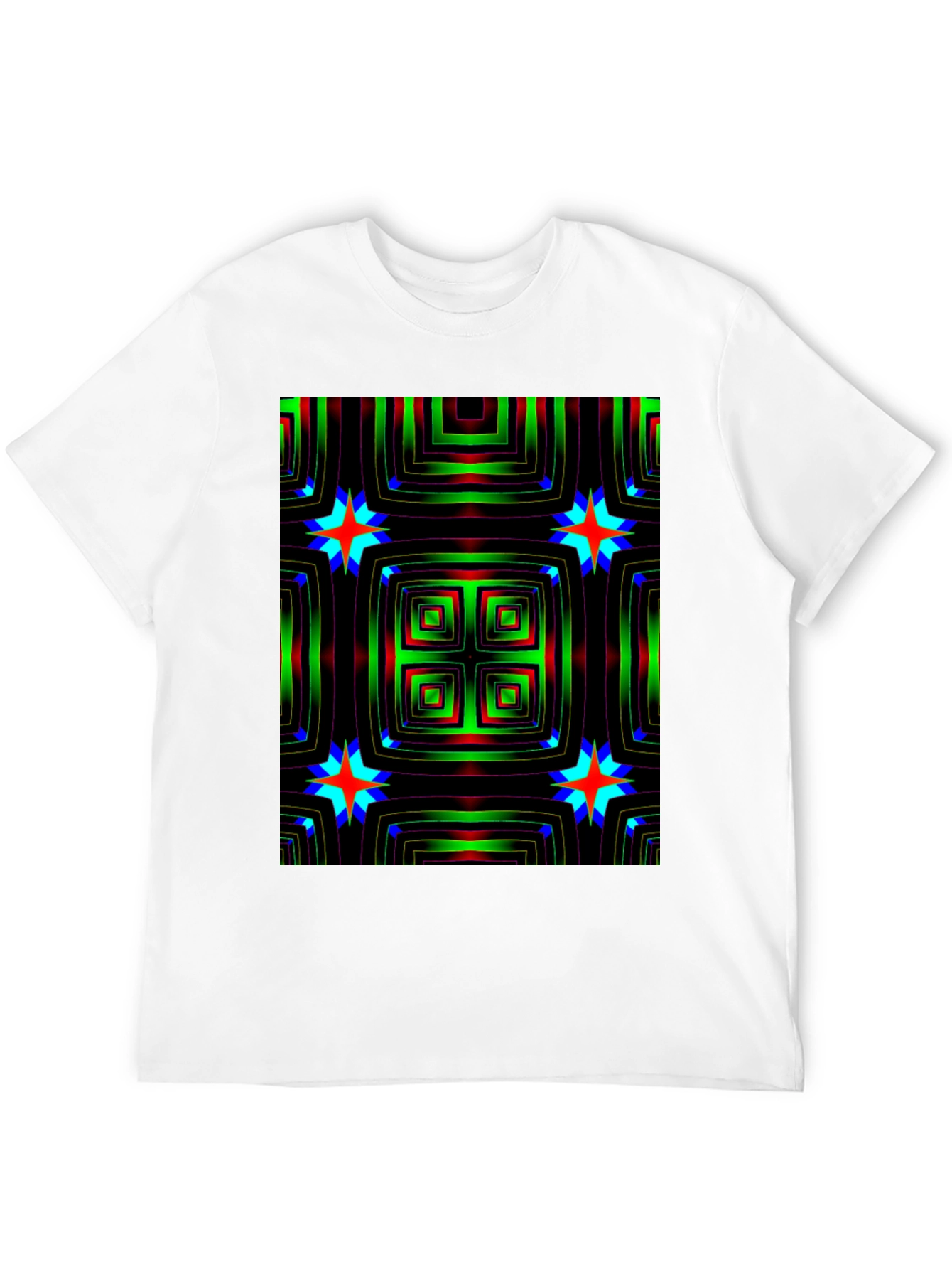 Black Abstract Pattern Black T-Shirt view 12