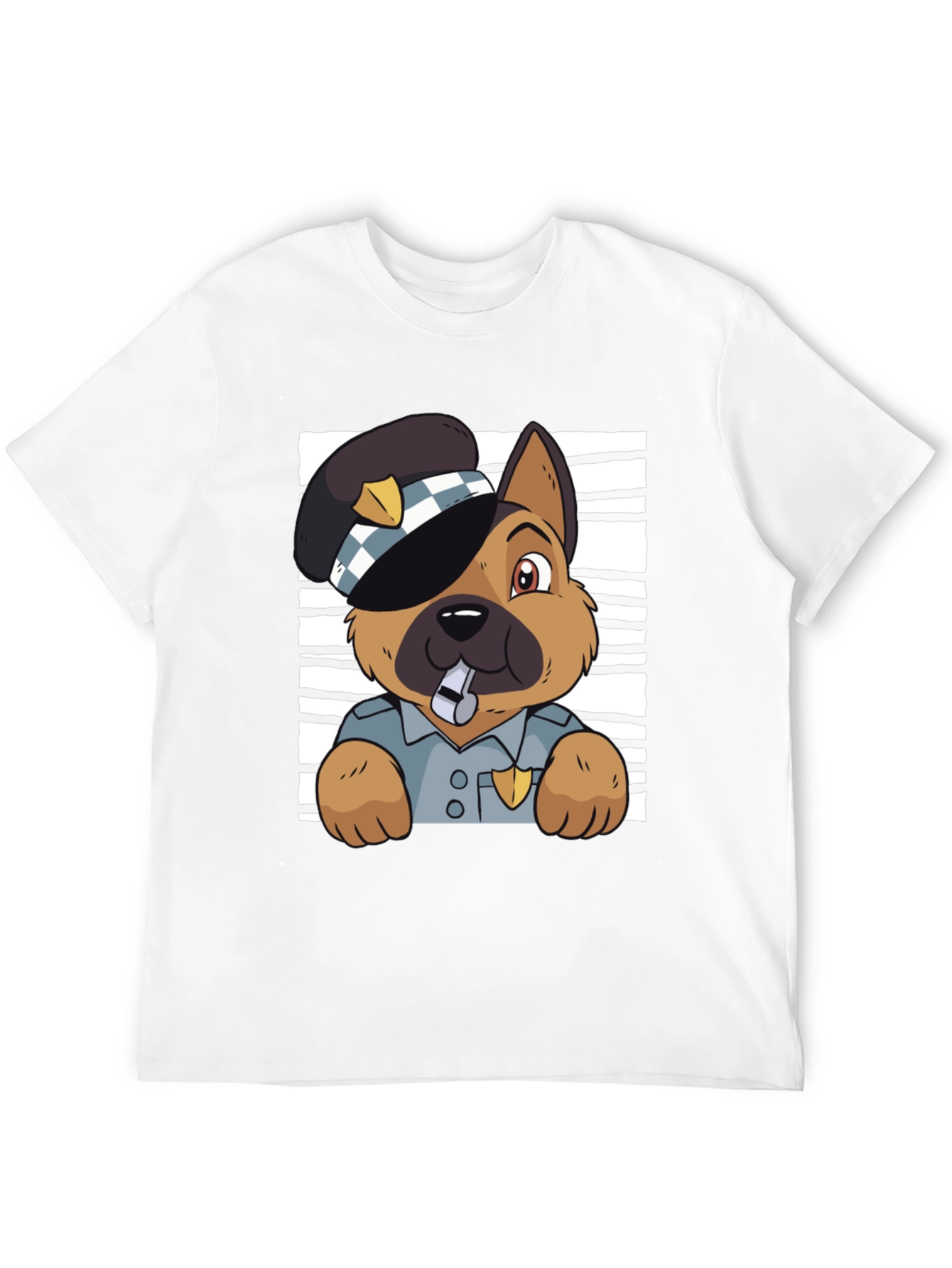 Black Police Dog Graphic T-Shirt - Cute Cartoon Design view 12