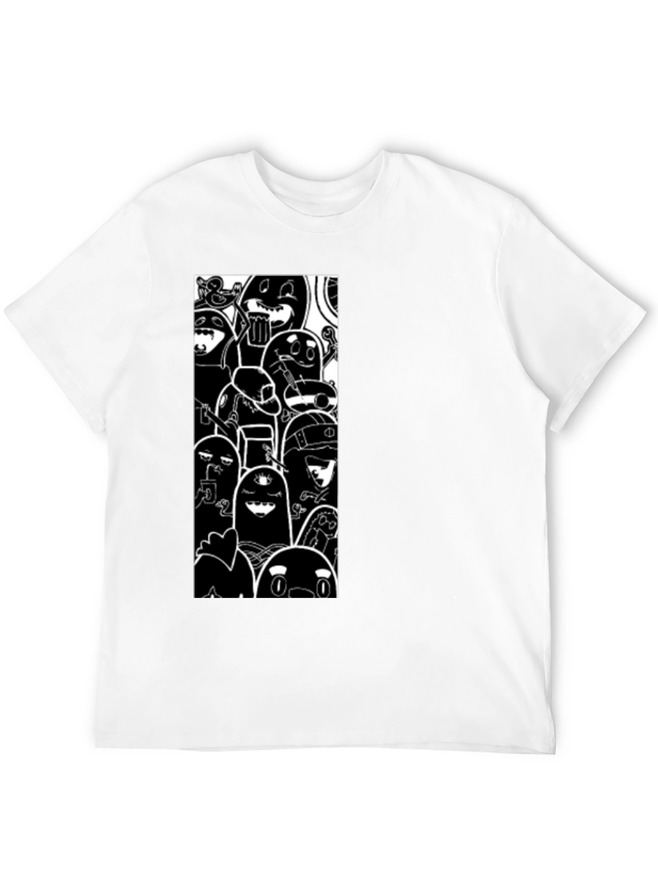 Black Cartoon Character Graphic Print Black T-Shirt view 12