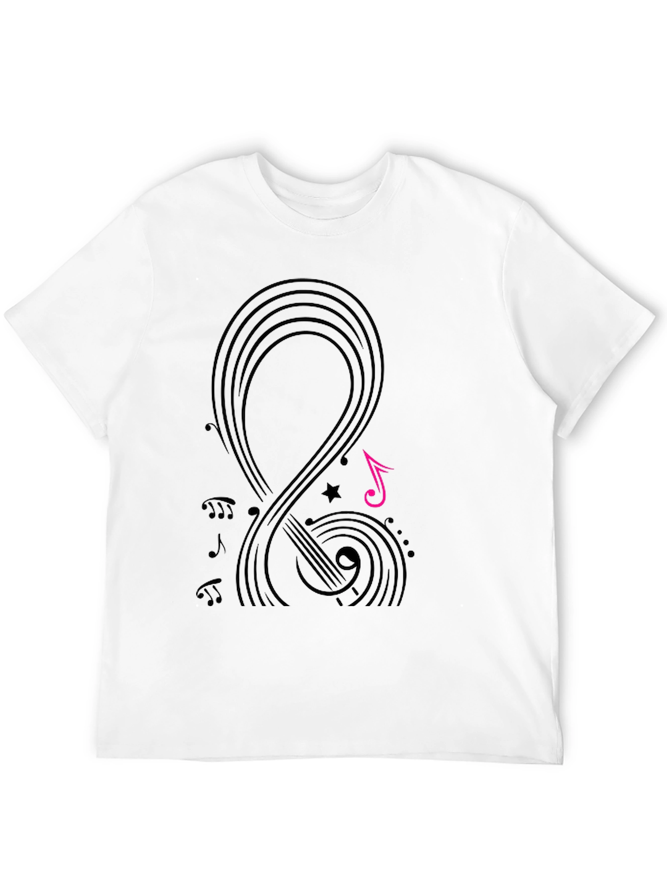 Black Musical Notes Graphic Tee - Black view 12