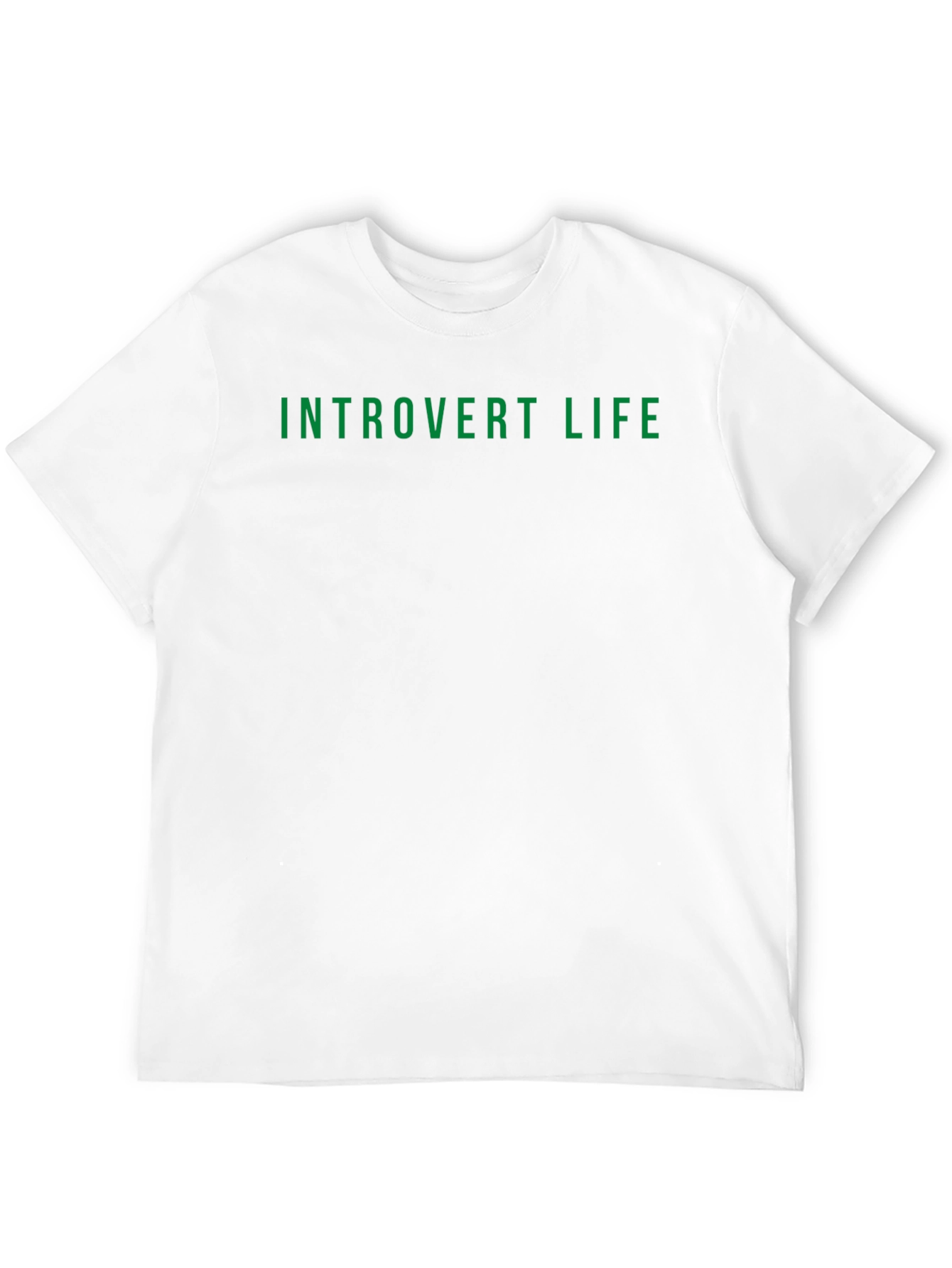 Black Introvert Life T-Shirt - Black Tee with Green Text view 12