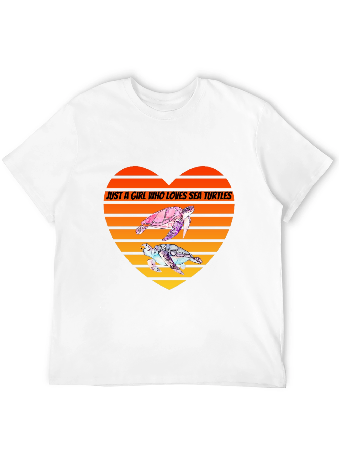 Black Sea Turtle Lover Heart T-Shirt view 12