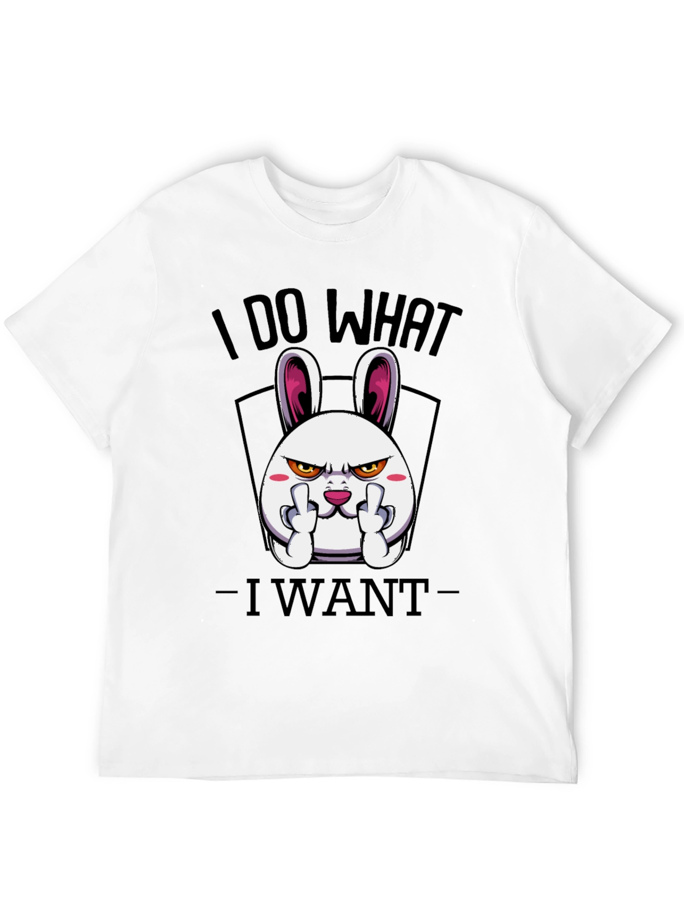 Black I Do What I Want Funny Bunny Graphic Tee view 12