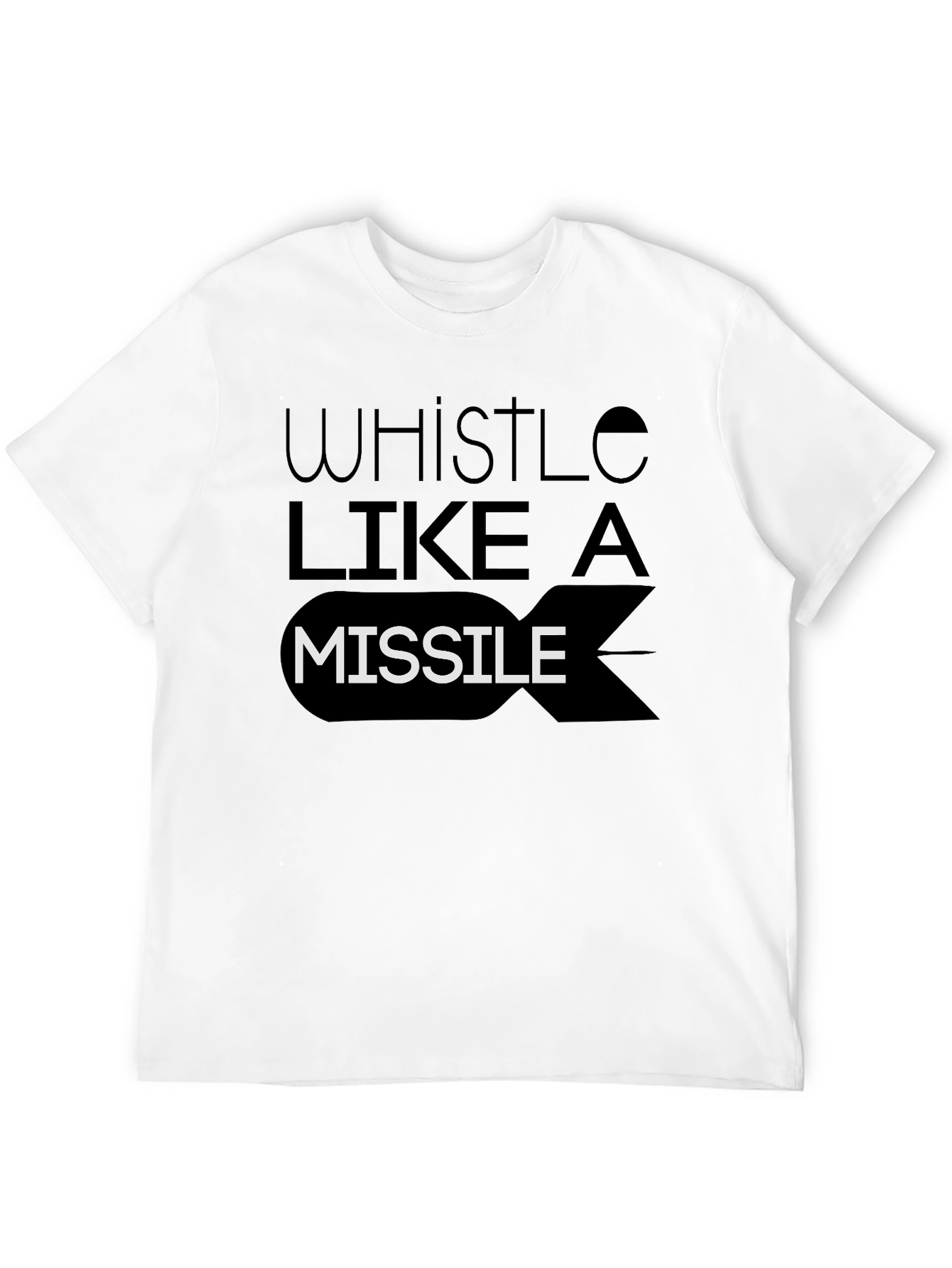 Black Whistle Like A Missile Black Graphic Tee view 12