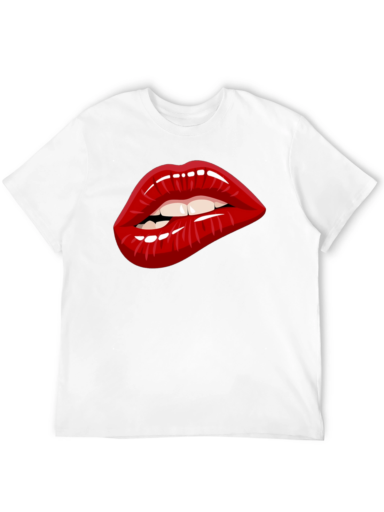 Black Bold Lip Graphic Tee - Unisex Cotton Blend view 12