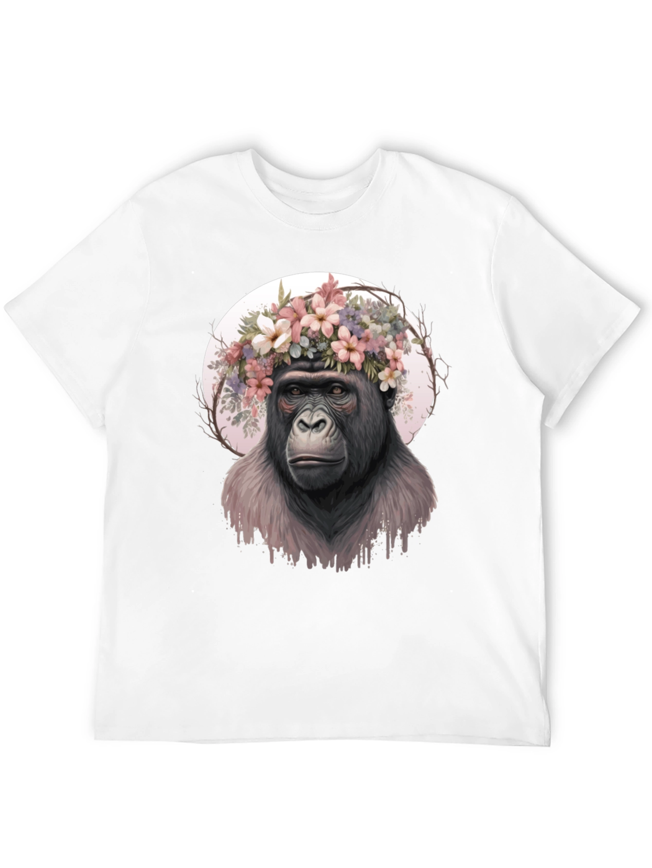 Black Gorilla Flower Crown Graphic Tee view 12