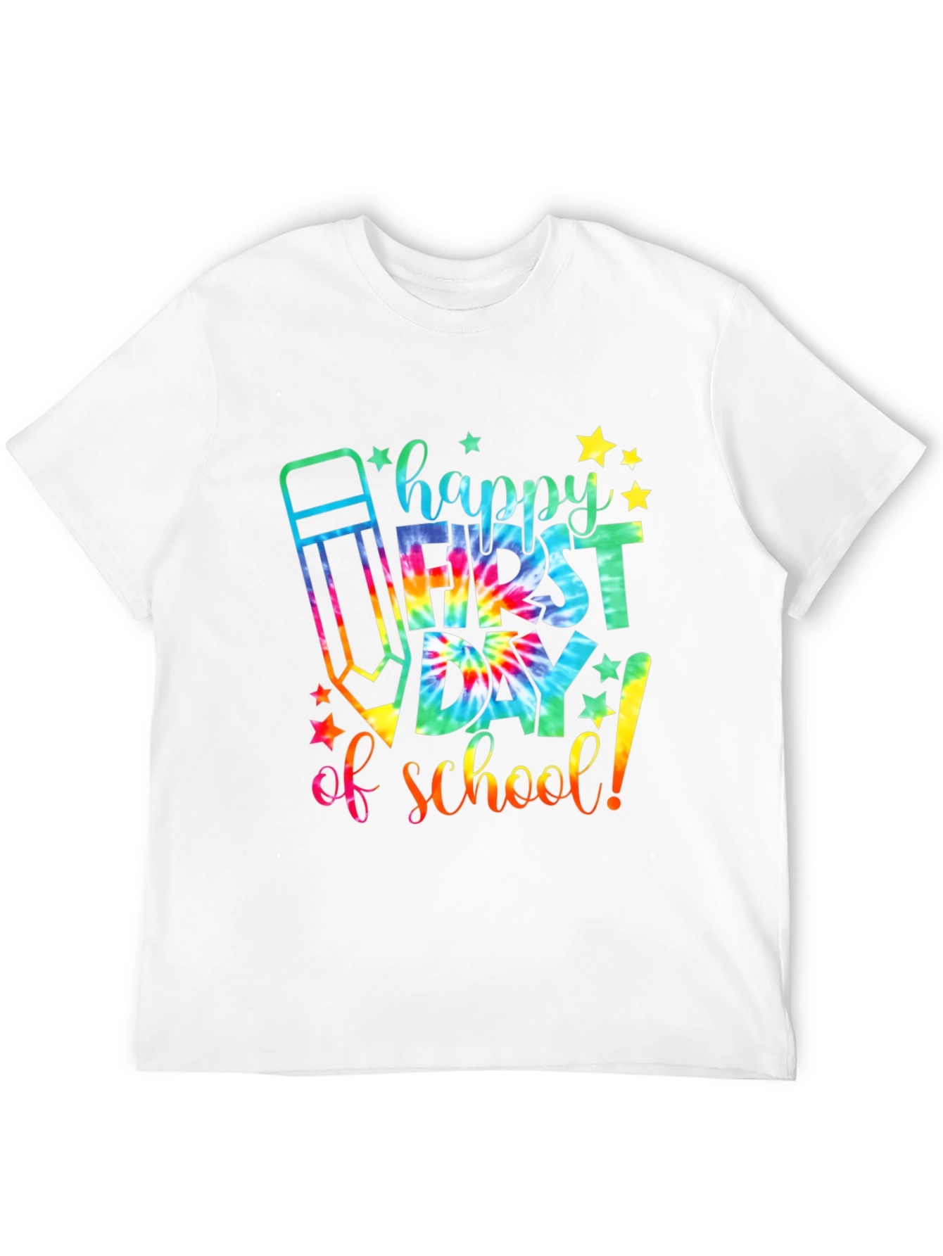 Black Happy First Day of School Tie Dye T-Shirt view 12