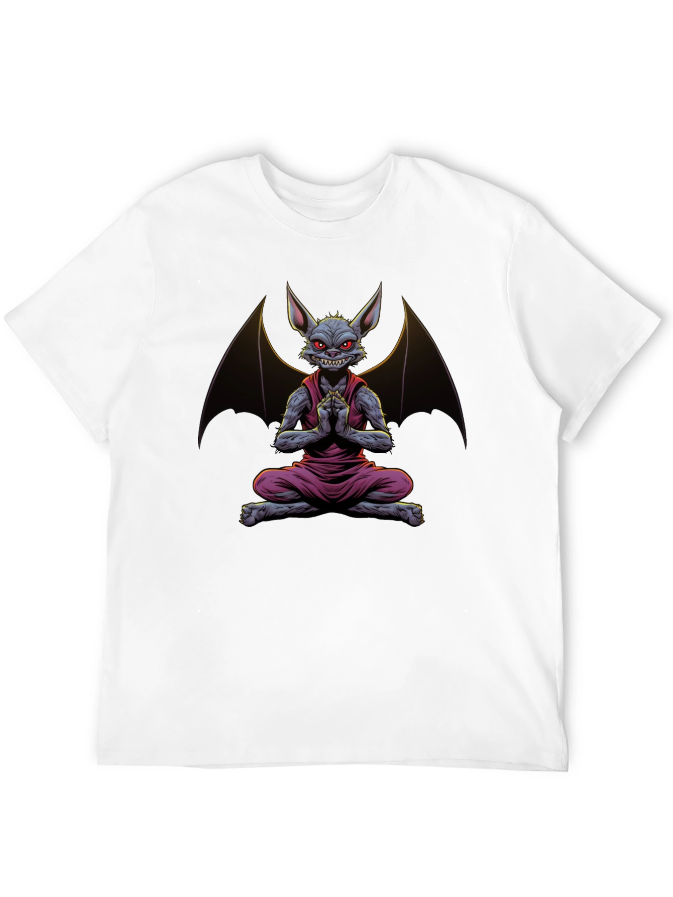Black Bat Meditation T-Shirt - Men's Black Tee view 12
