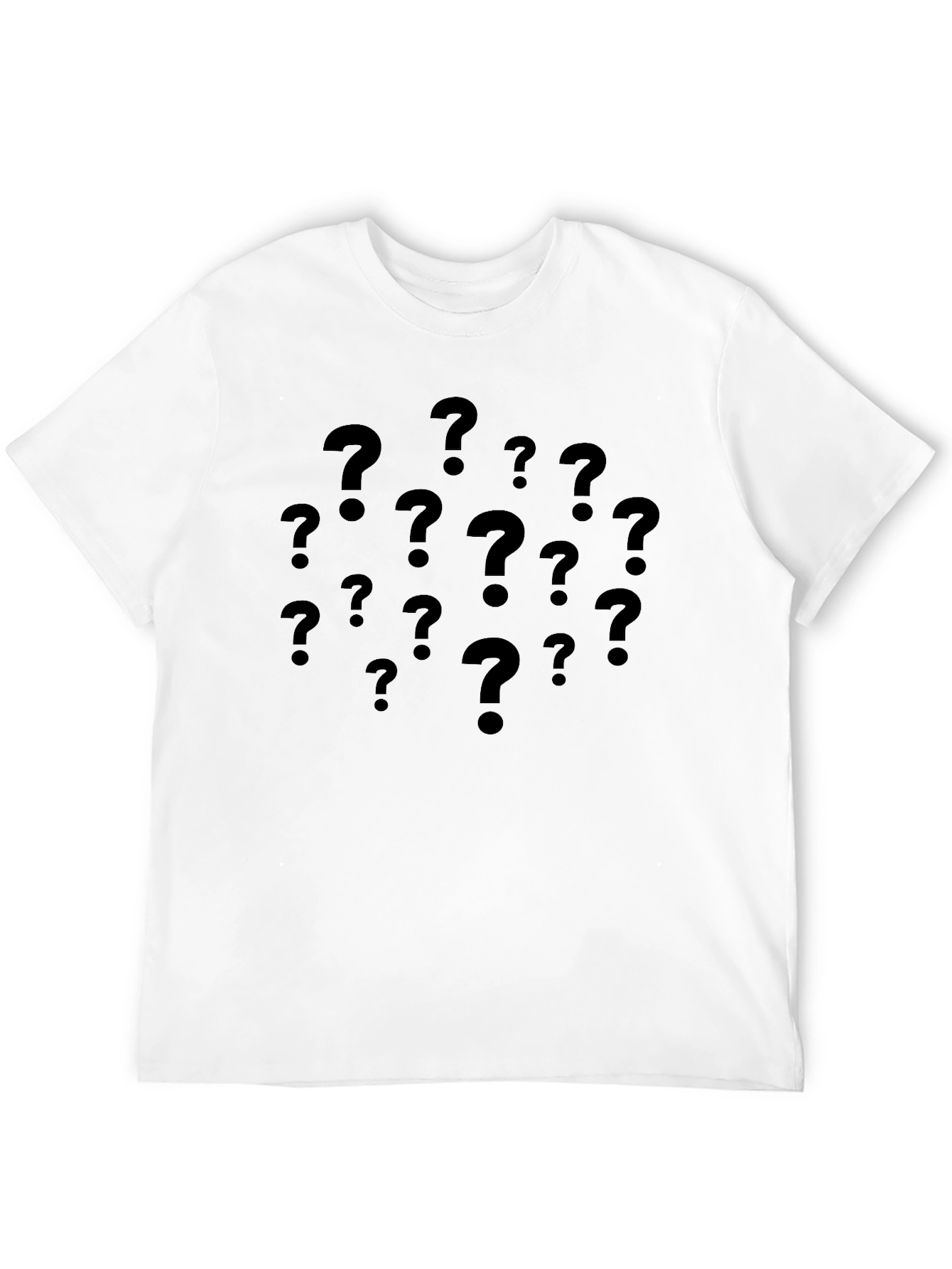 Black Mystery Question Marks T-Shirt - Dark Graphic Tee view 12